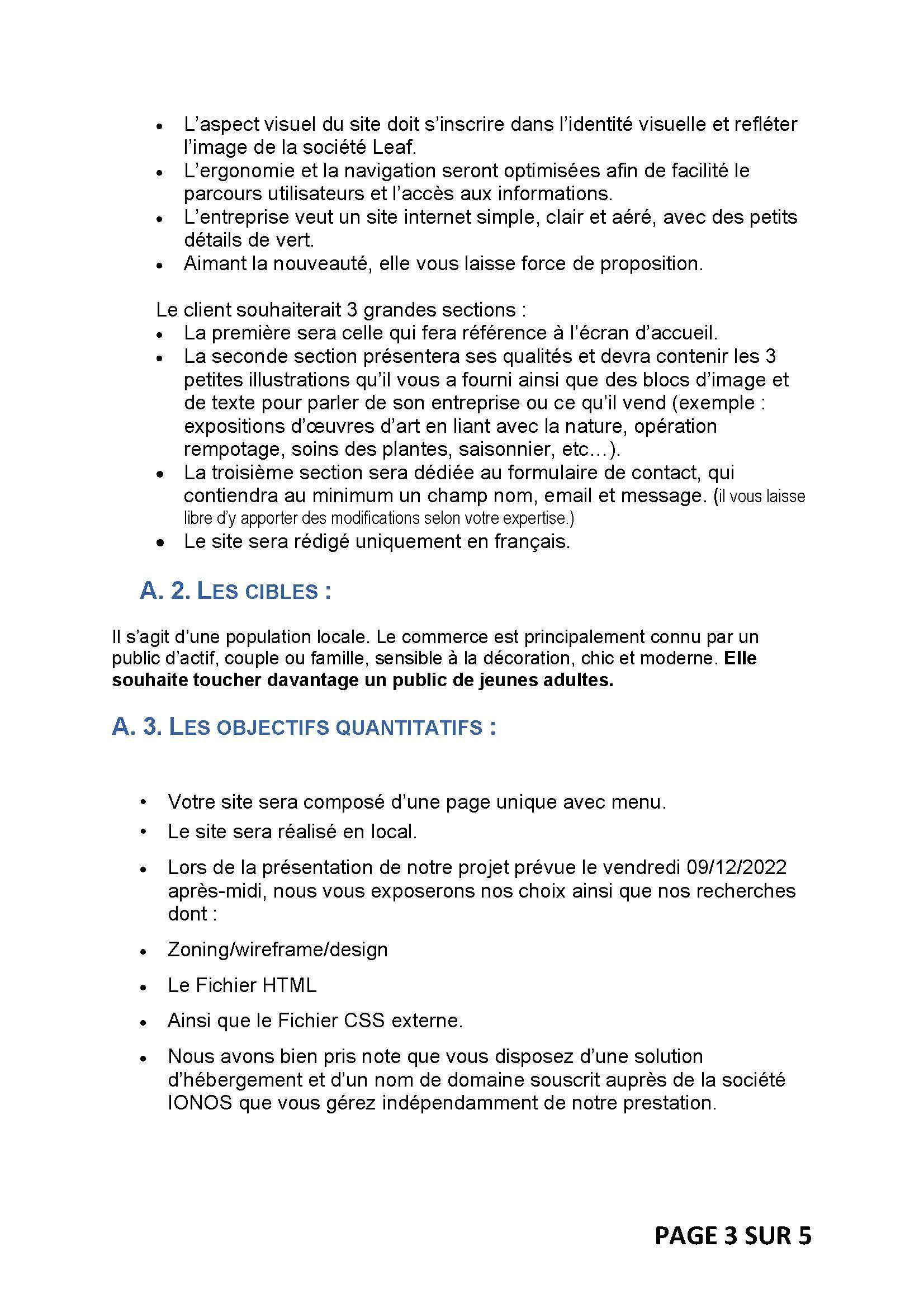 Cahier des charges page 3