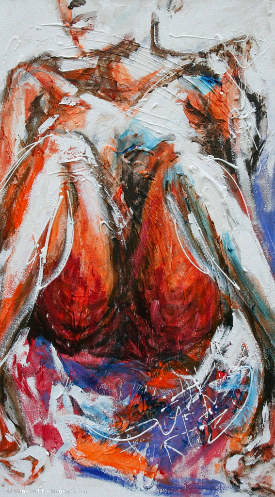La coucheuse, acrylique et autres, 17 x 30 (2011)