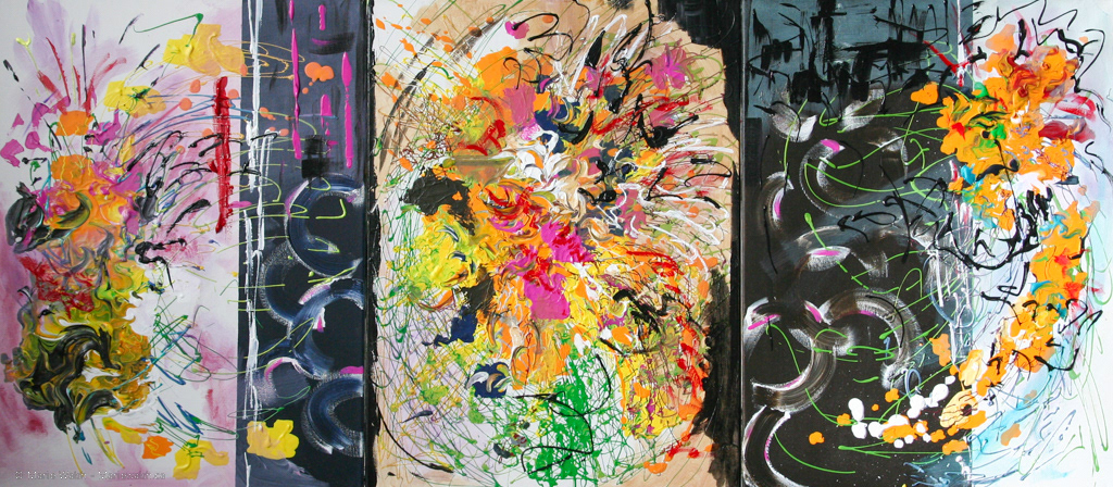Yapong, acrylique sur toile, 3x (18 x 24) (2010)