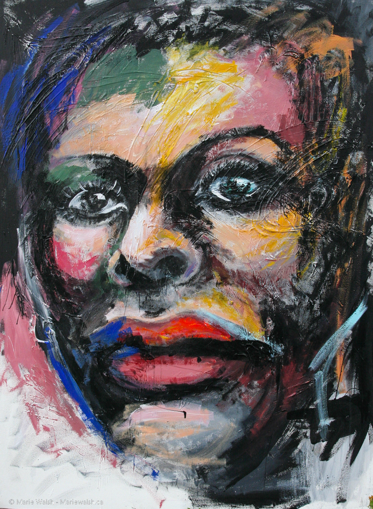 La ténébreuse, mixte medias sur toile, 40 x 53 (2011)