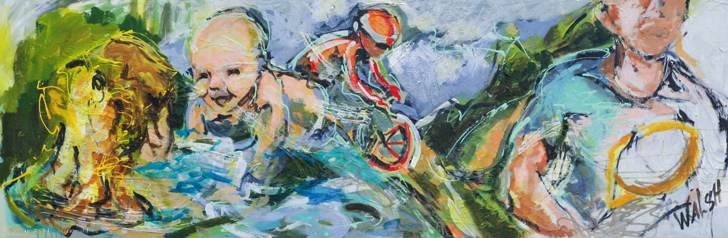 La cité, acrylique et autres, 24 x 72 (2013) 