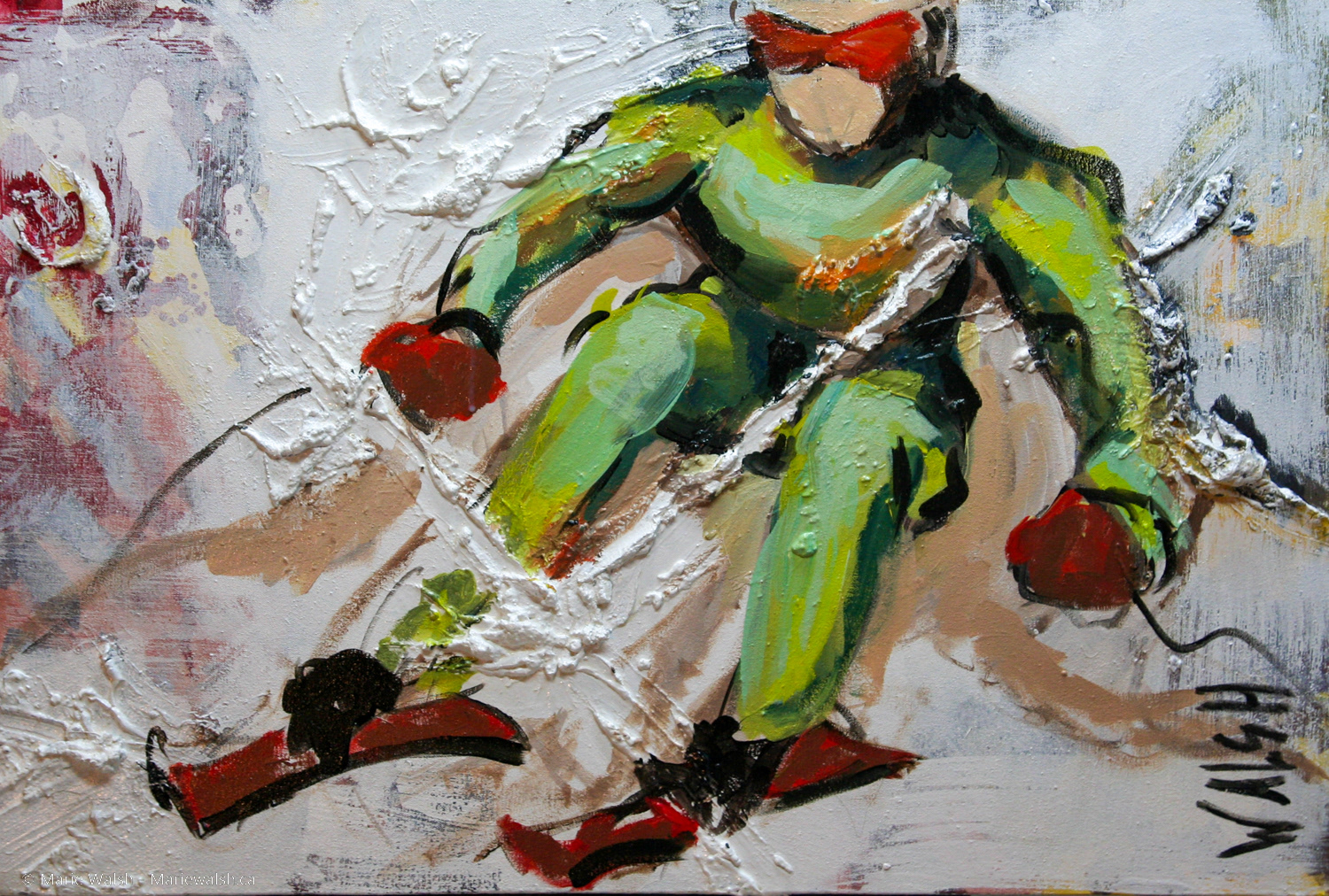 Dépassement, acrylique et autres, 36 x 24 (2013) 