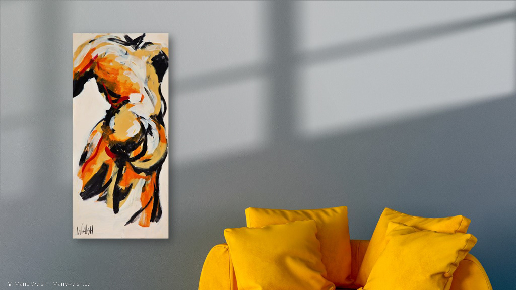 Le coureur, acrylique sur toile, 15 x 32 (2012)