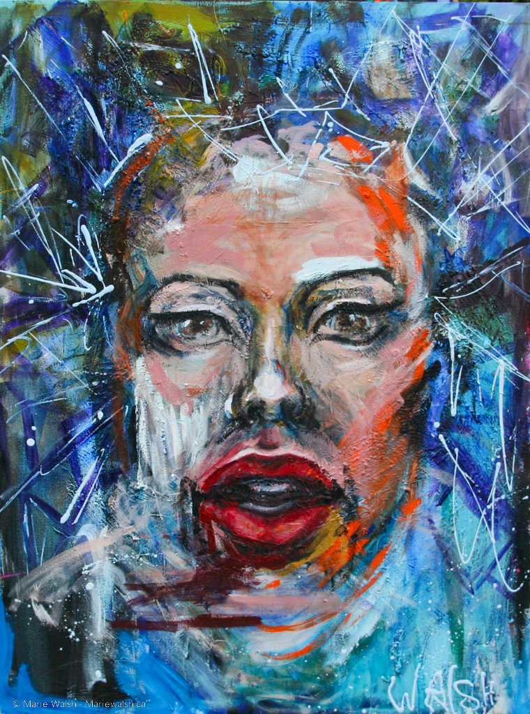 La divine, mixte medias sur toile, 40 x 53 (2011)