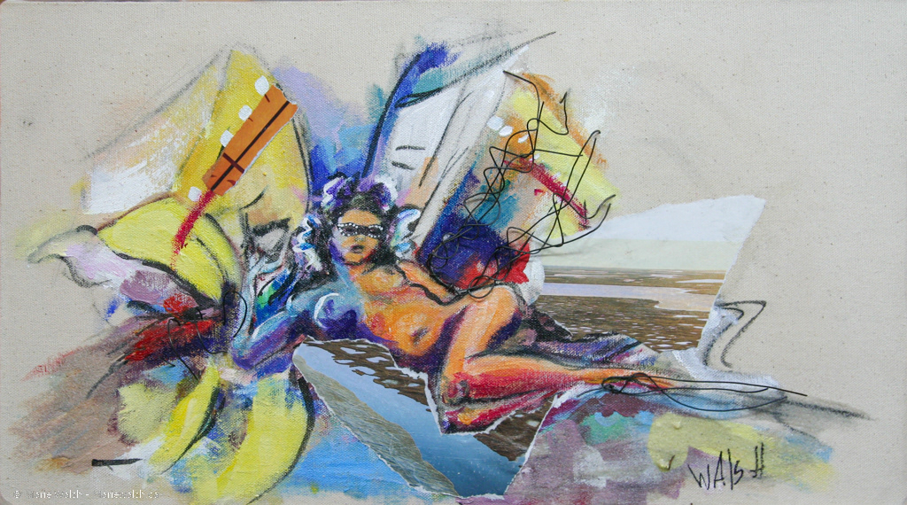 La profiteuse, acrylique et autres, 20 x 12 (2012)