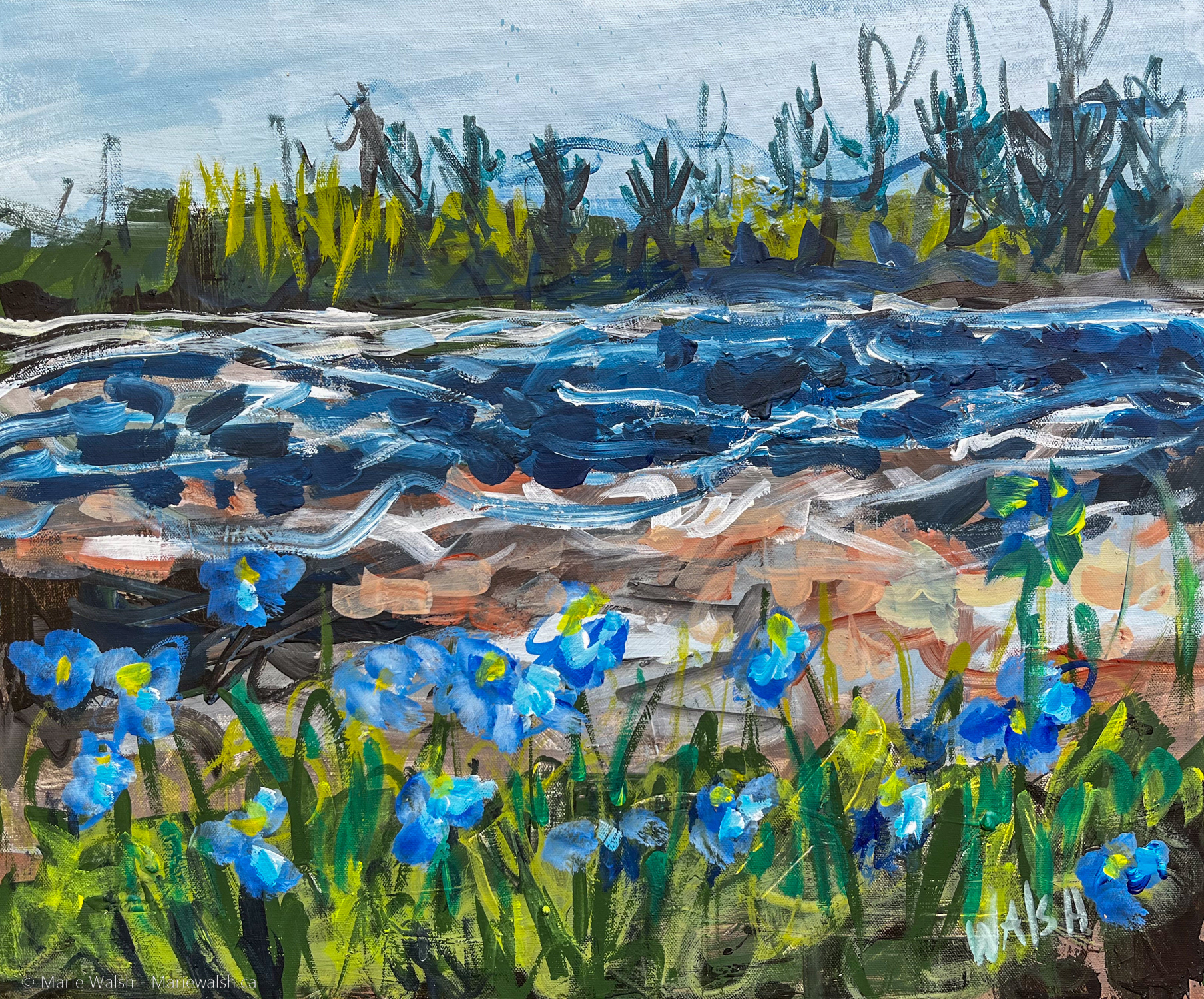 Disponible, Rivière Sainte-Charles 2 , 20 x 24, acrylique