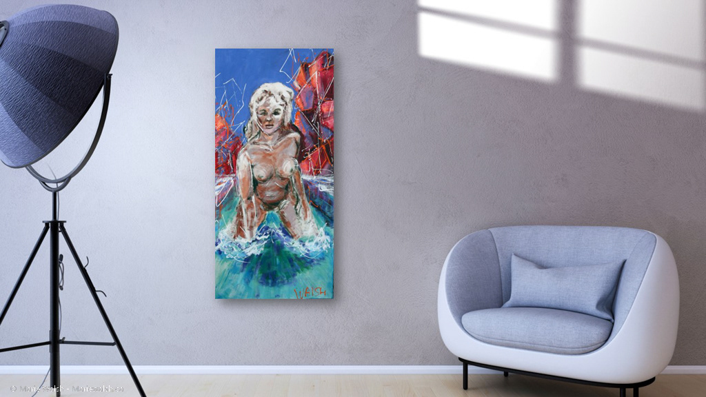 La courageuse, acrylique sur toile, 47 x 23 (2012)