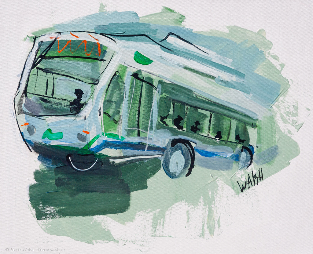 Son chauffeur, acrylique sur toile, 20 x 16 (2014)