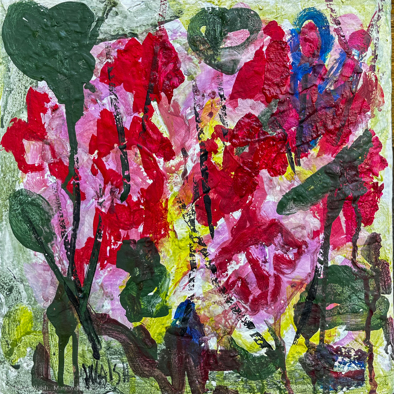 Disponible, Soleil levant, 12 x 12 , acrylique