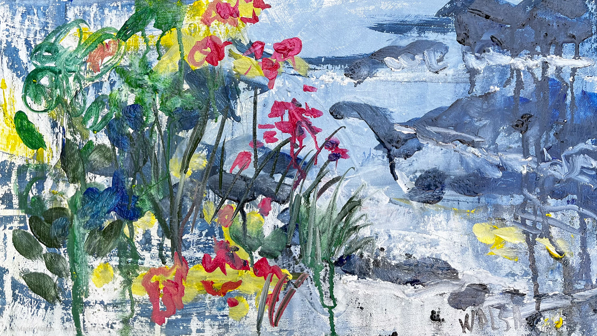 Disponible, Après la pluie, 12 x 20 acrylique