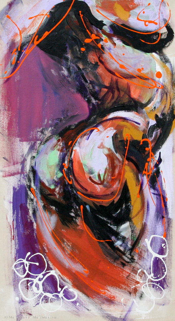 L’extravertie, acrylique sur toile, 20 x 36 (2012)