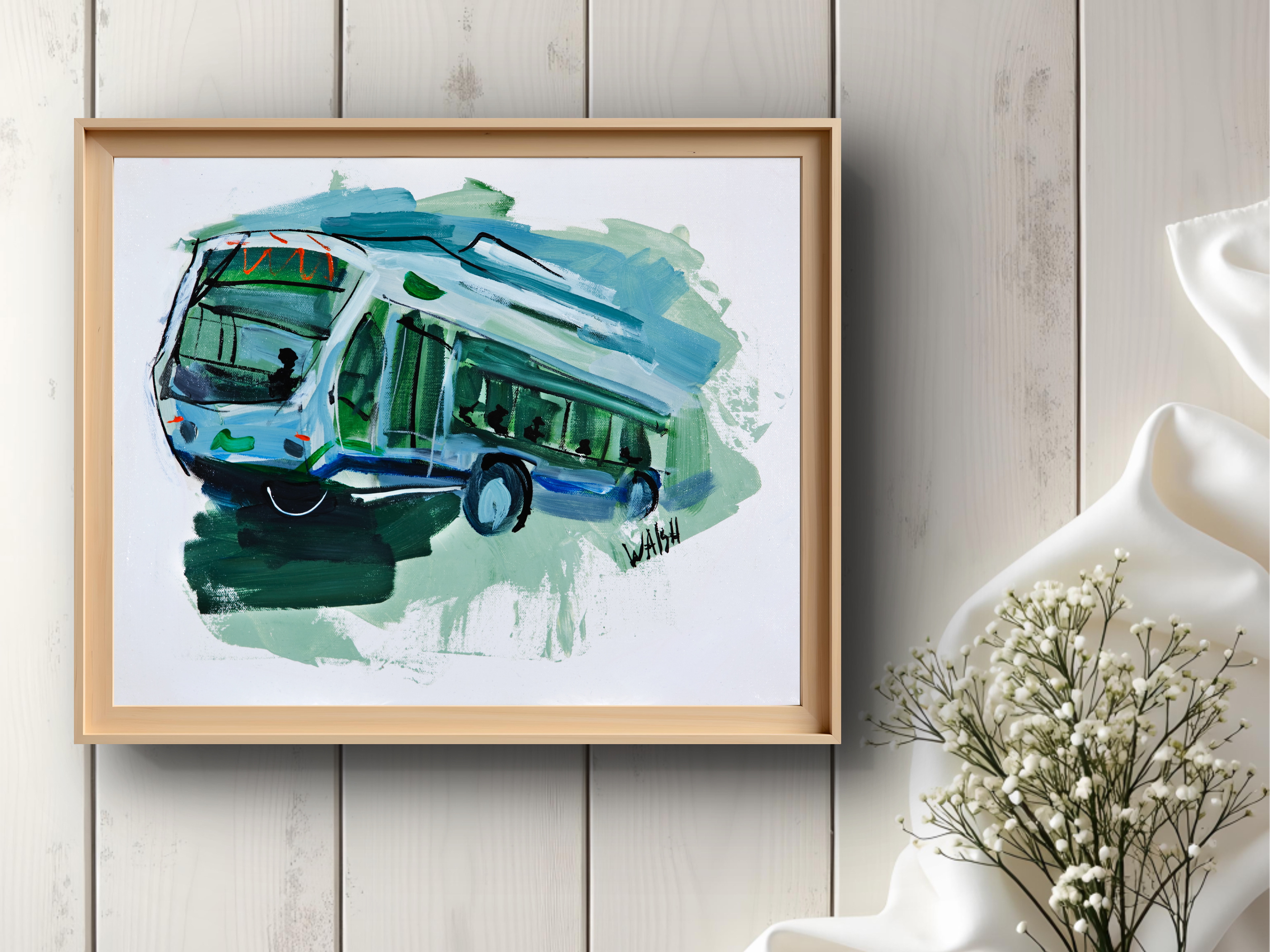 Son chauffeur, acrylique sur toile, 20 x 16 (2014)