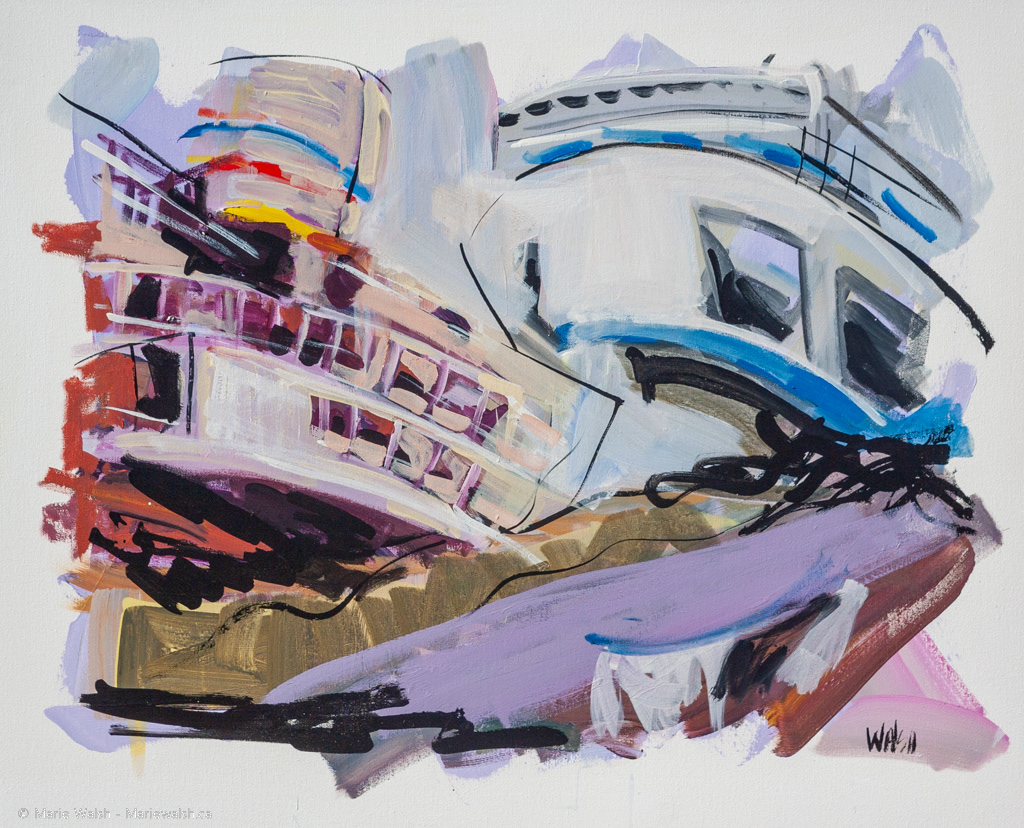 Sa flotte, acrylique sur toile, 30 x 24 (2014)