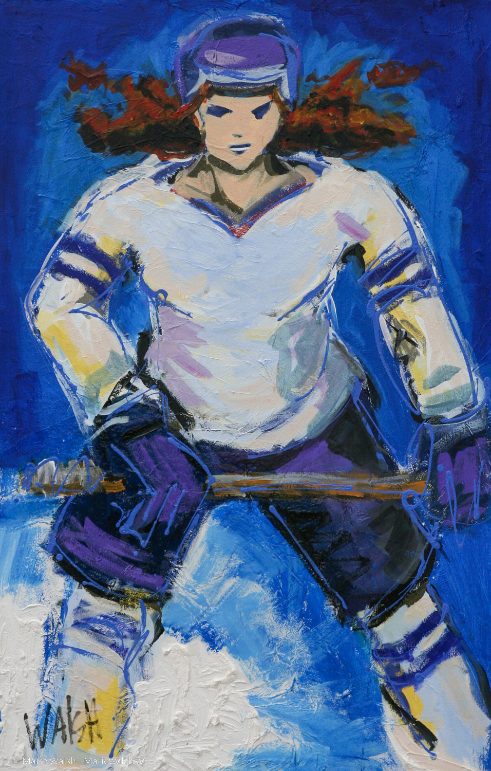 L’attaquante, acrylique et autres, 30 x 47 (2013) 