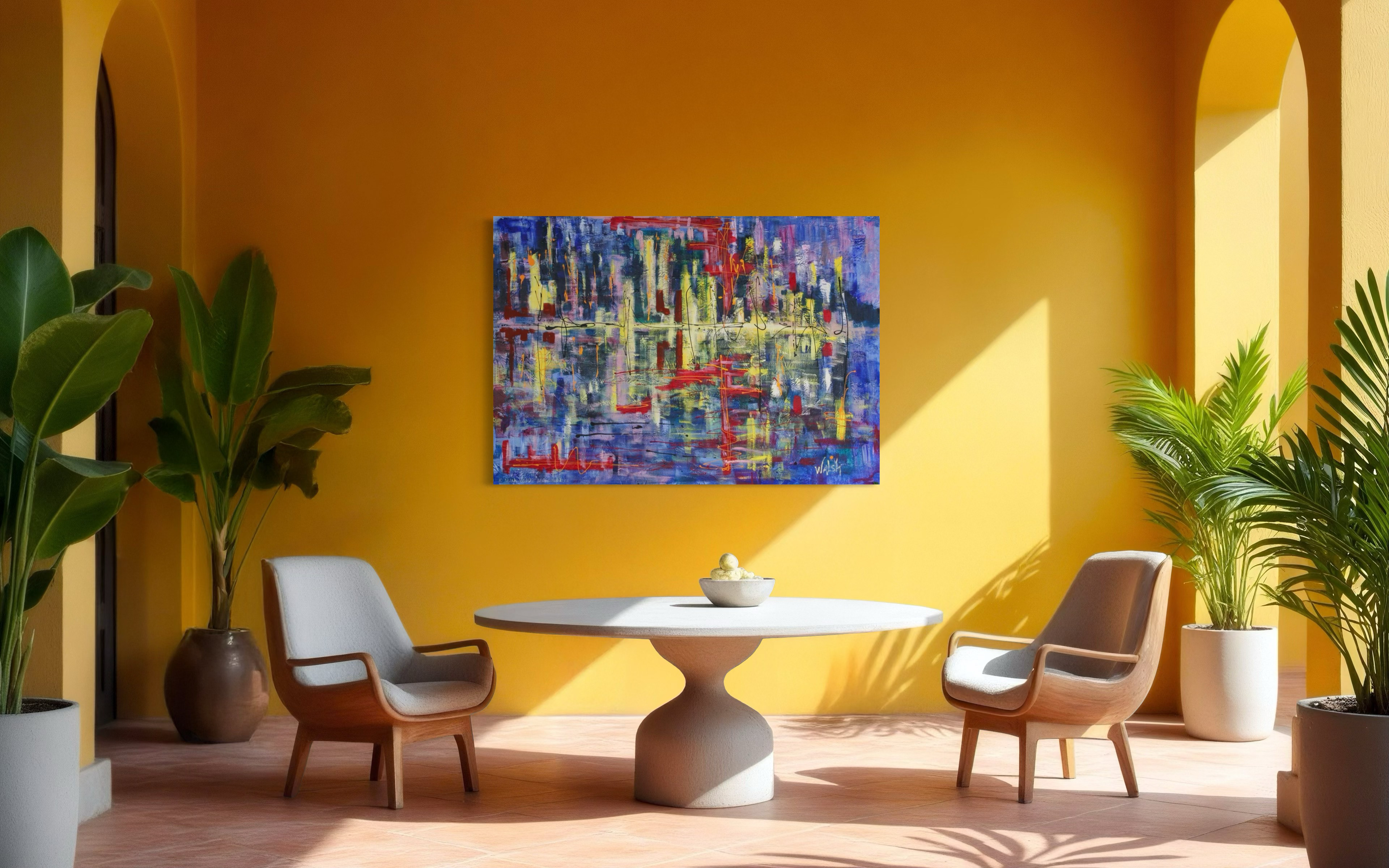 Follow the river, acrylique et autres sur toile, 57 x 40 (2009)