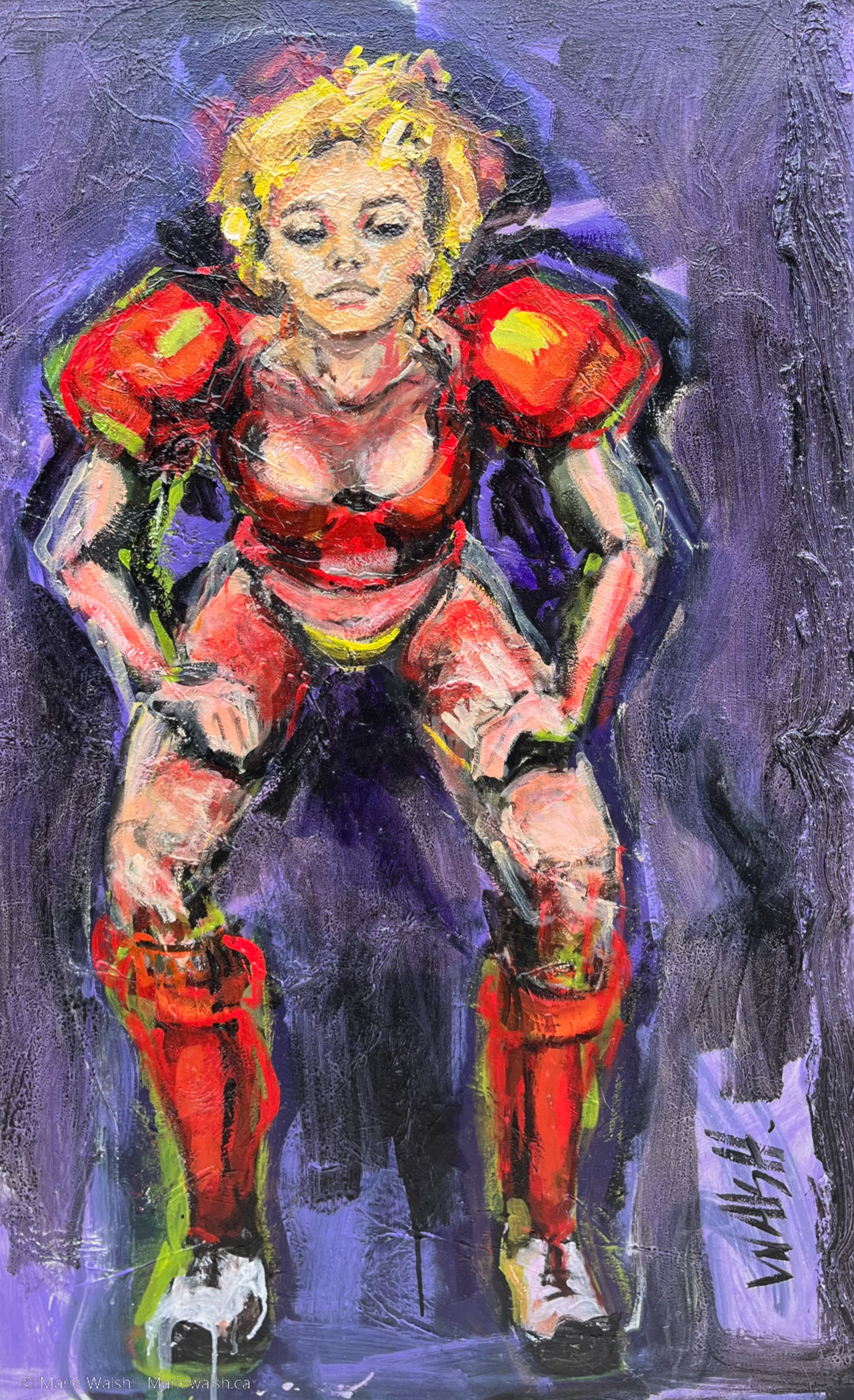La défenderesse, acrylique et autres, 30 x 47 (2013)