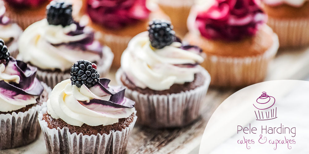 Visual and text layout concept of Pele Harding Cakes & Cupcakes