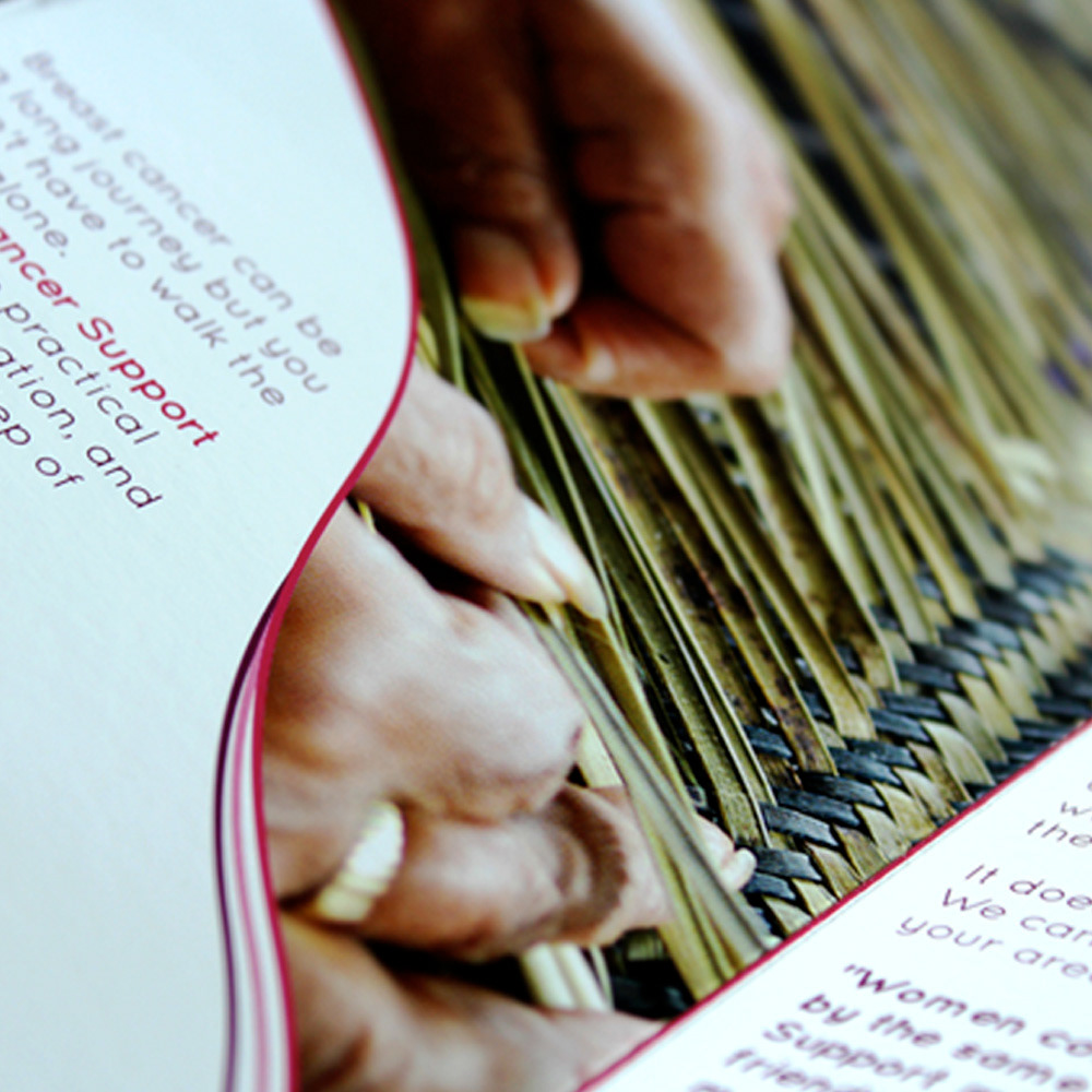 Breast Cancer Support close up shot of its brochure