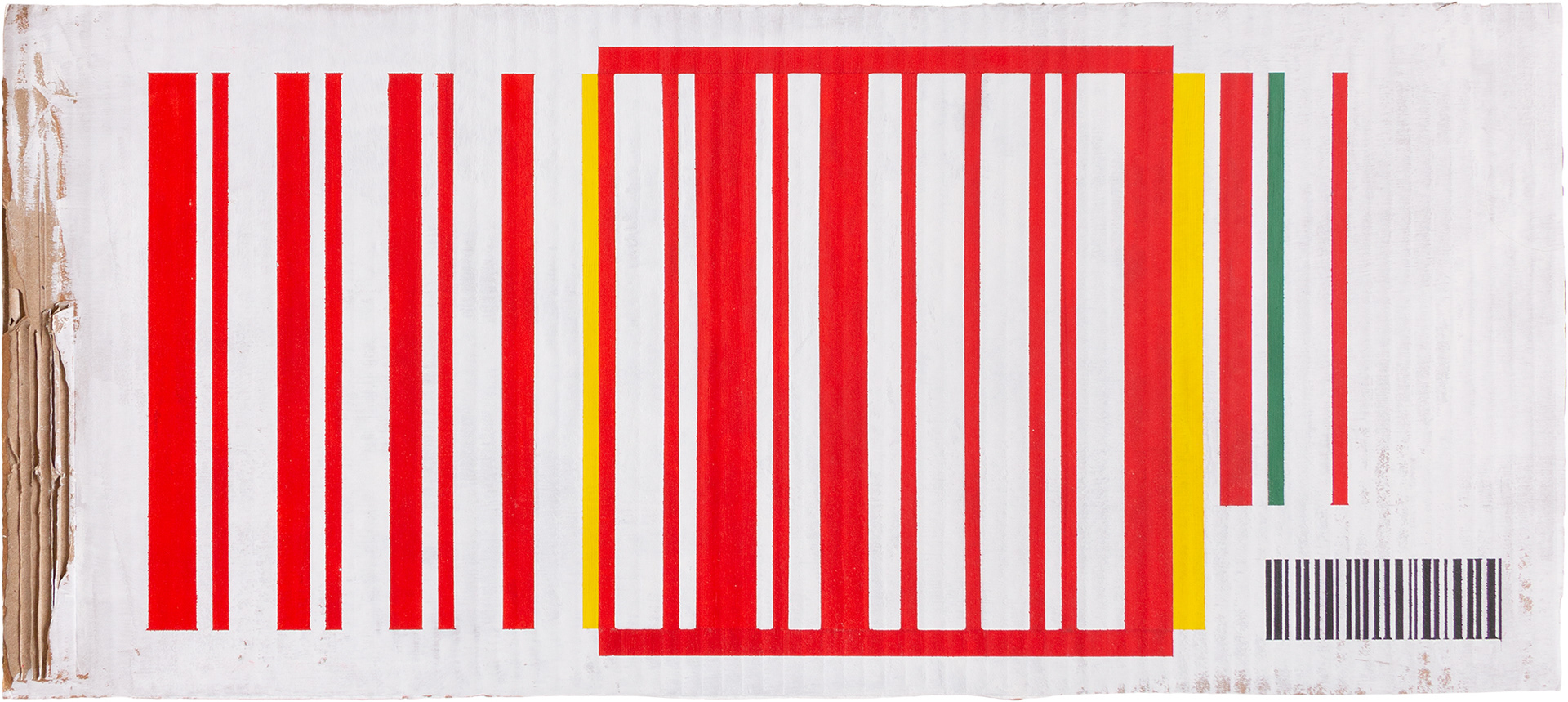 Werbung II / 2016 / Malerei / Acryl, Verpackungskarton / ca. 26 x 58 cm
