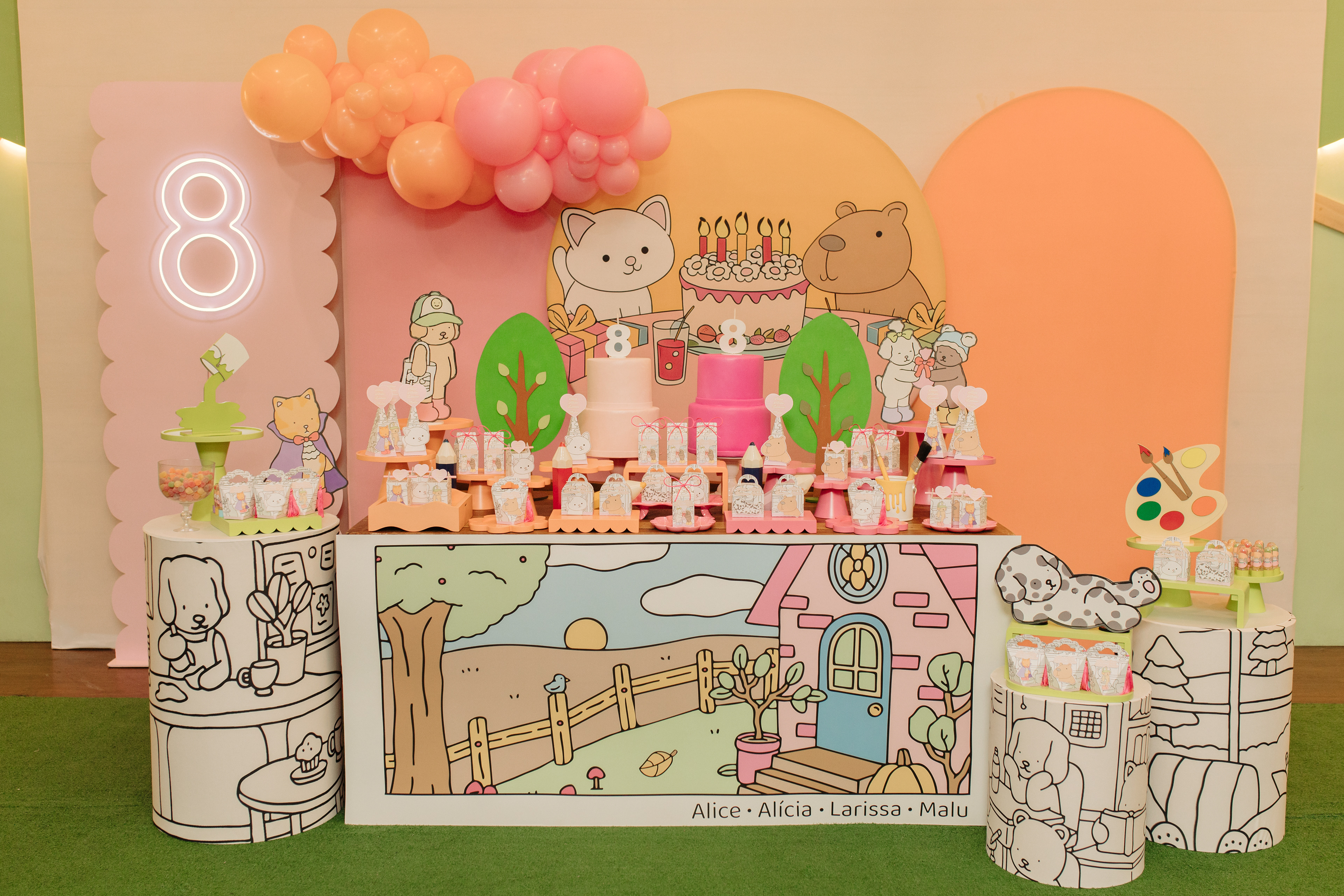 Aniversário 8 anos - Alice, Alicia, Larissa e Malu