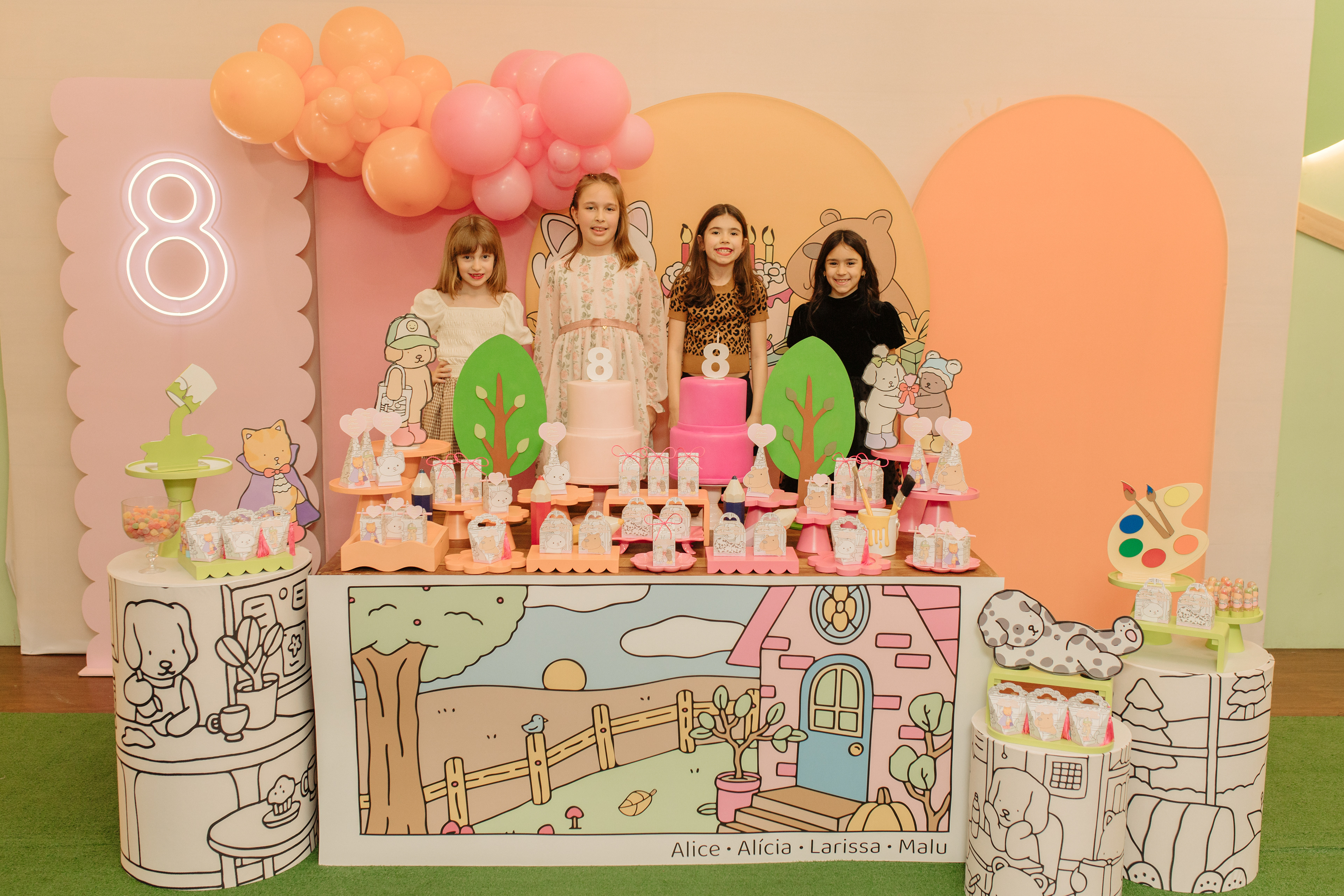 Aniversário 8 anos - Alice, Alicia, Larissa e Malu