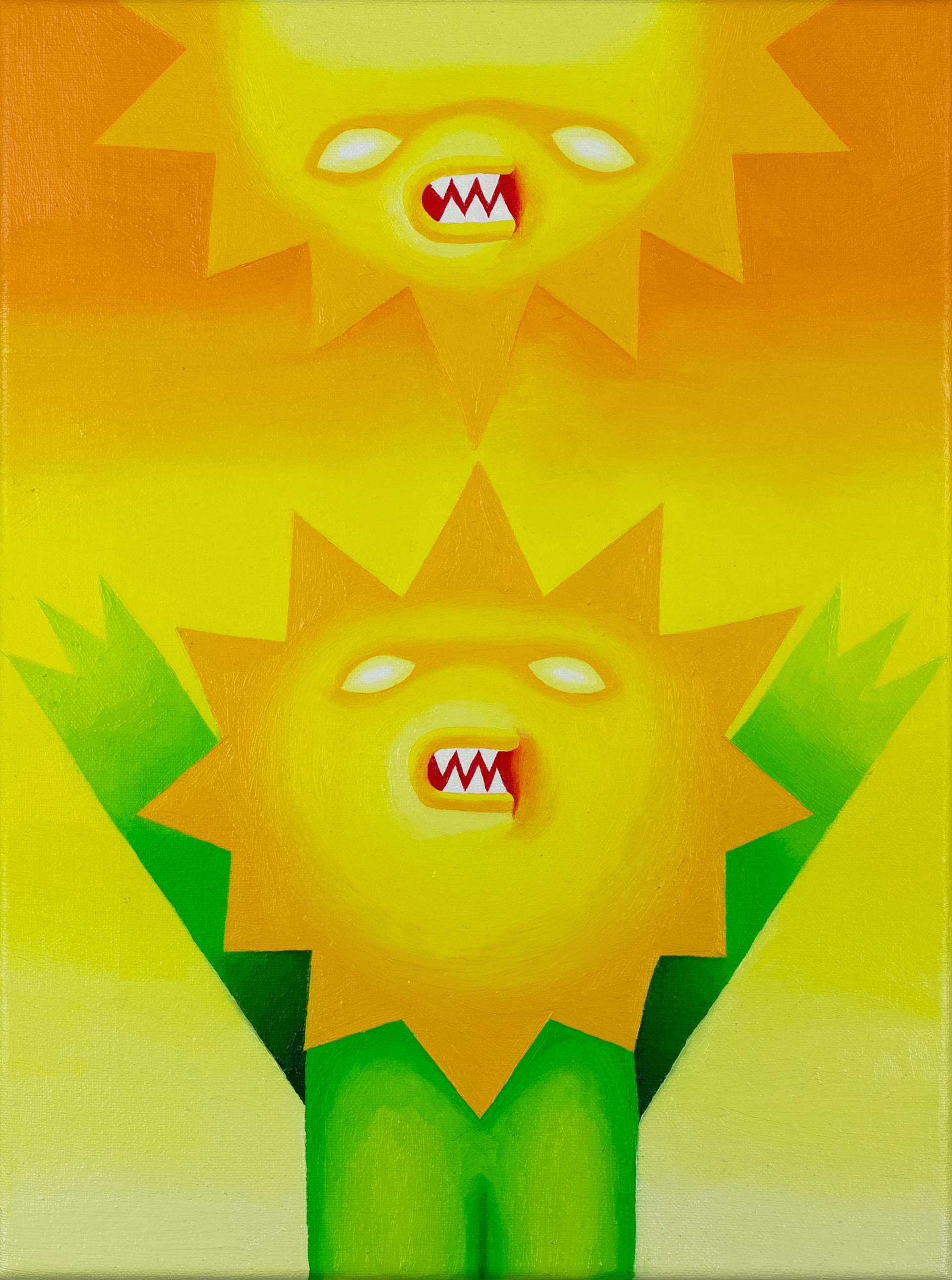 Sun and Sunflower, 2025, 40x30cm, oil on canvas