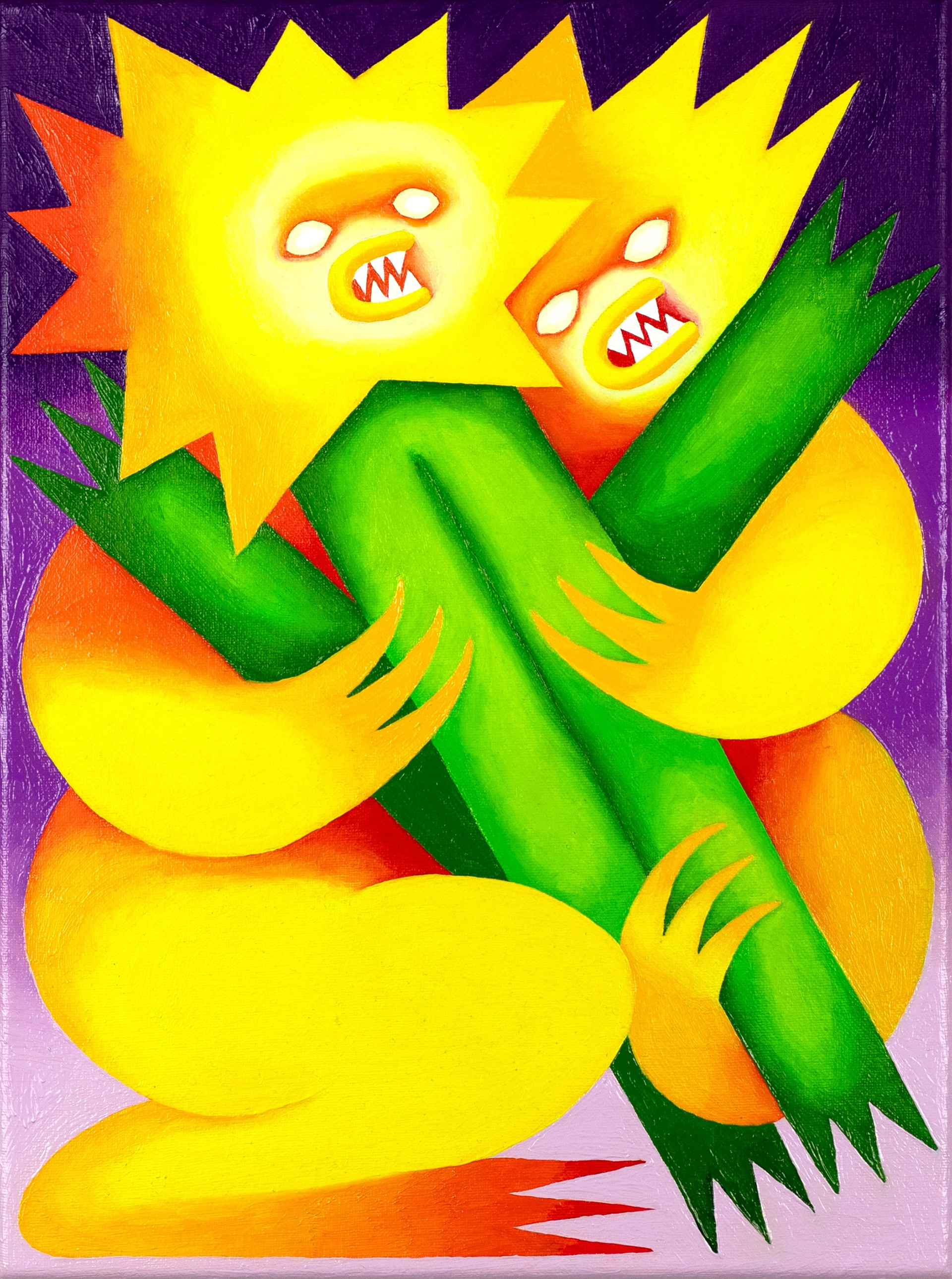 Picking a Sunflower, 2025, 40x30cm, oil on canvas