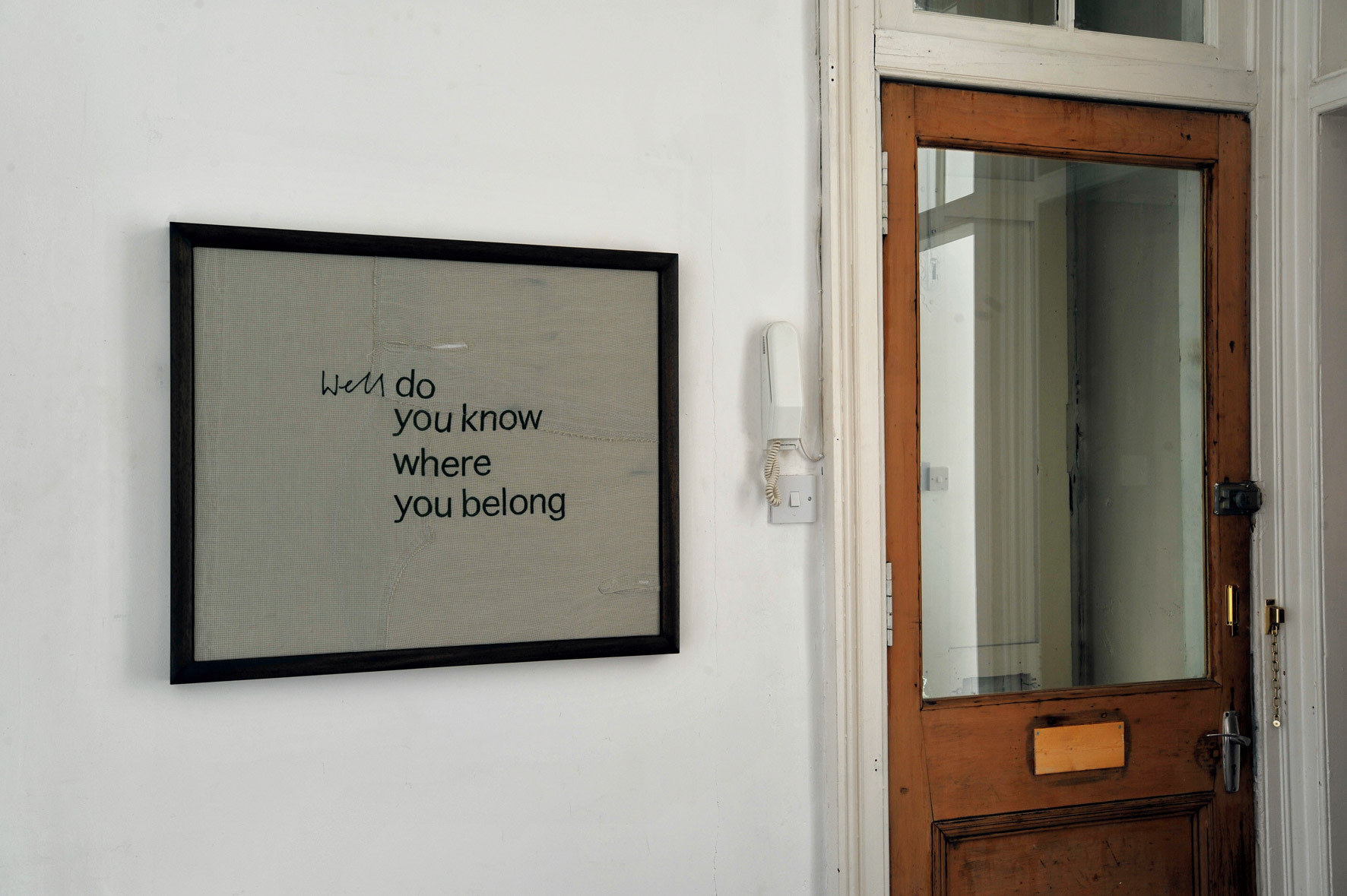 Hand stitched song lyrics (Eugene Kelly)