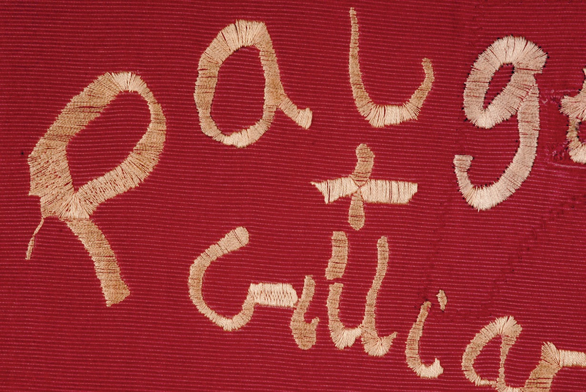 Paige & Gillian. Hand stitched from found graffitti, Abbeyview, Fife.