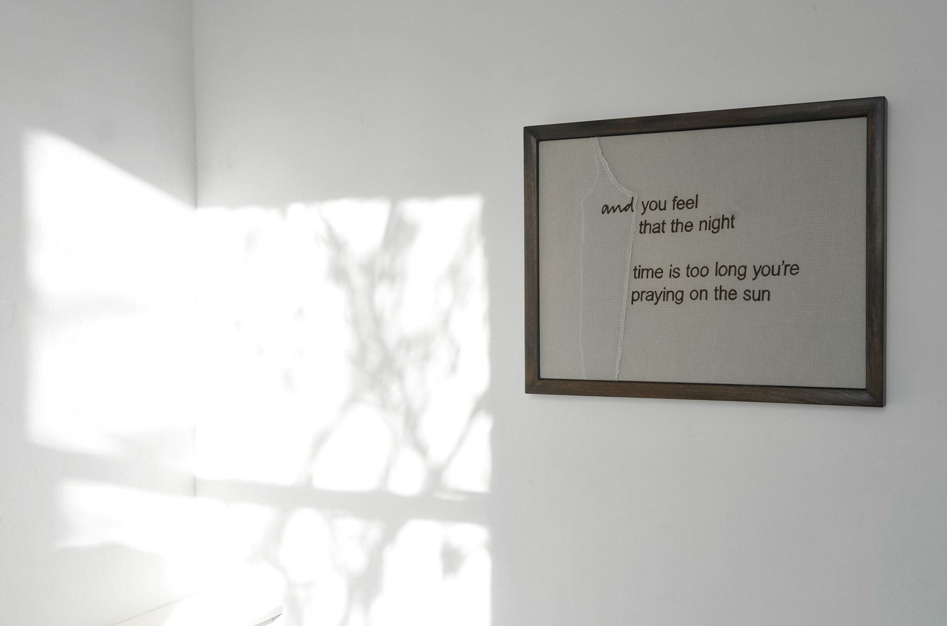 Hand stitched song lyrics (Eugene Kelly)