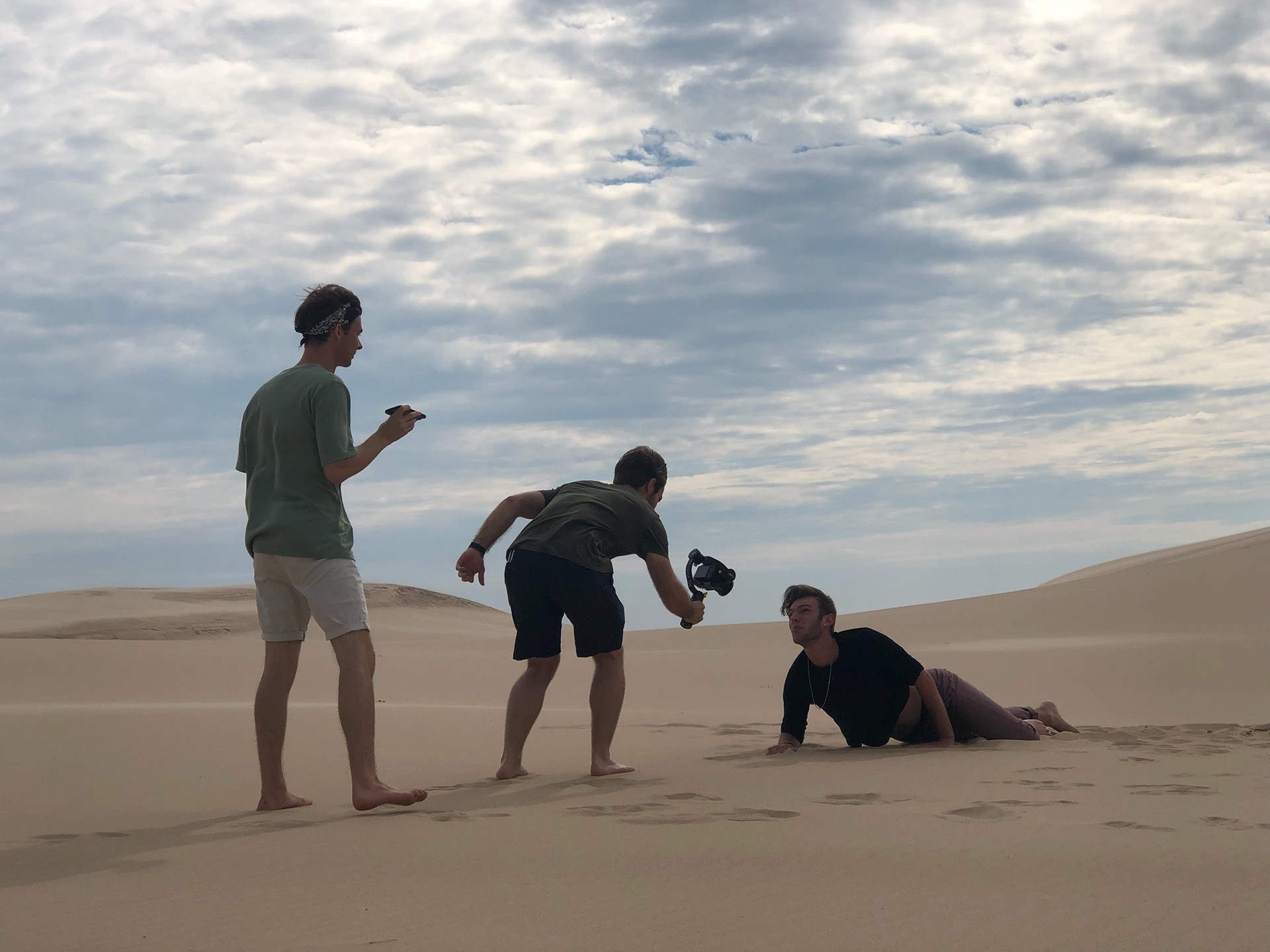 Operating gimbal on the set of Moon (2019, Music Video)