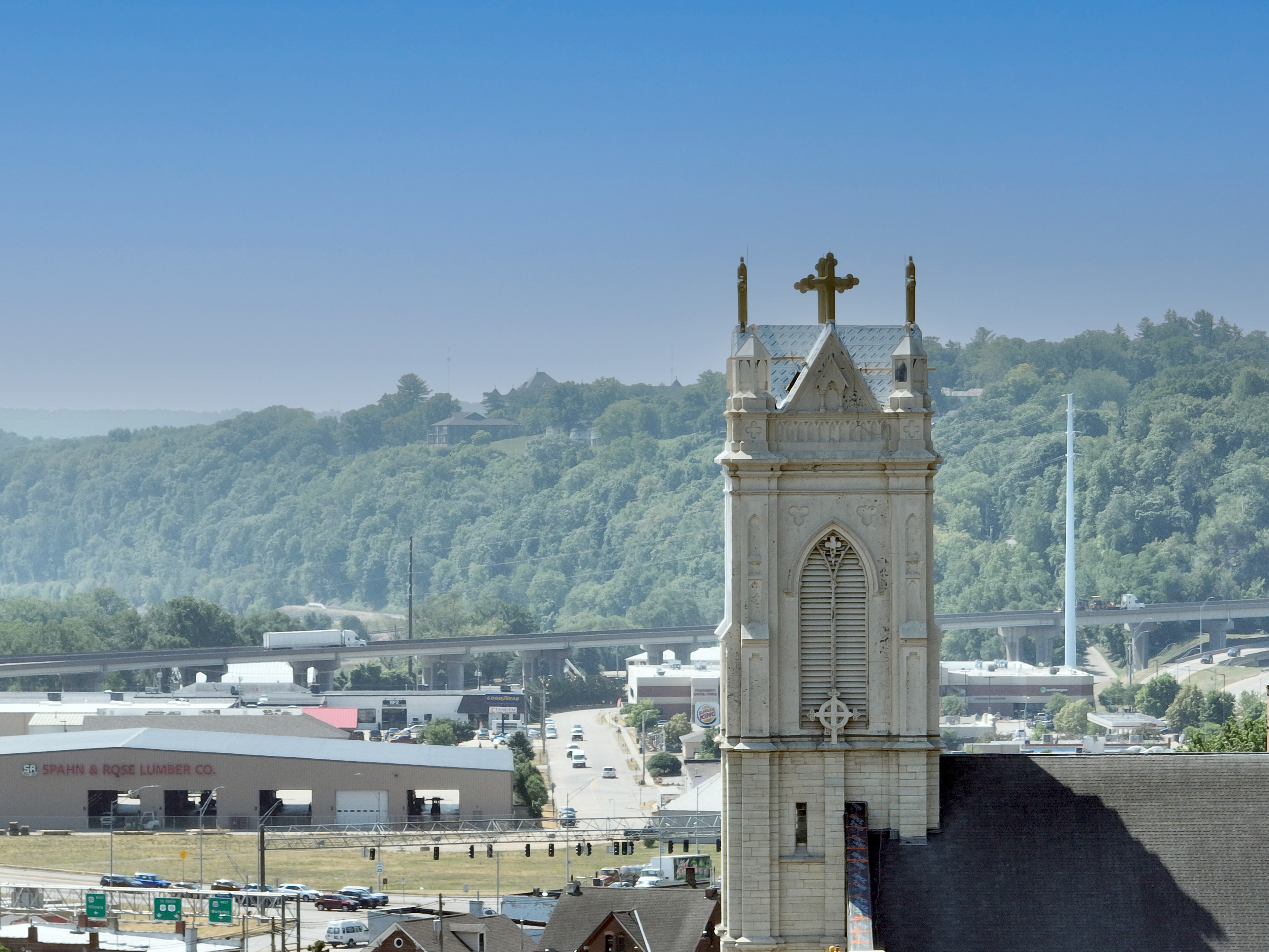 Downtown Dubuque Iowa. © 2023 Hawkinson Aerial Photography, LLC