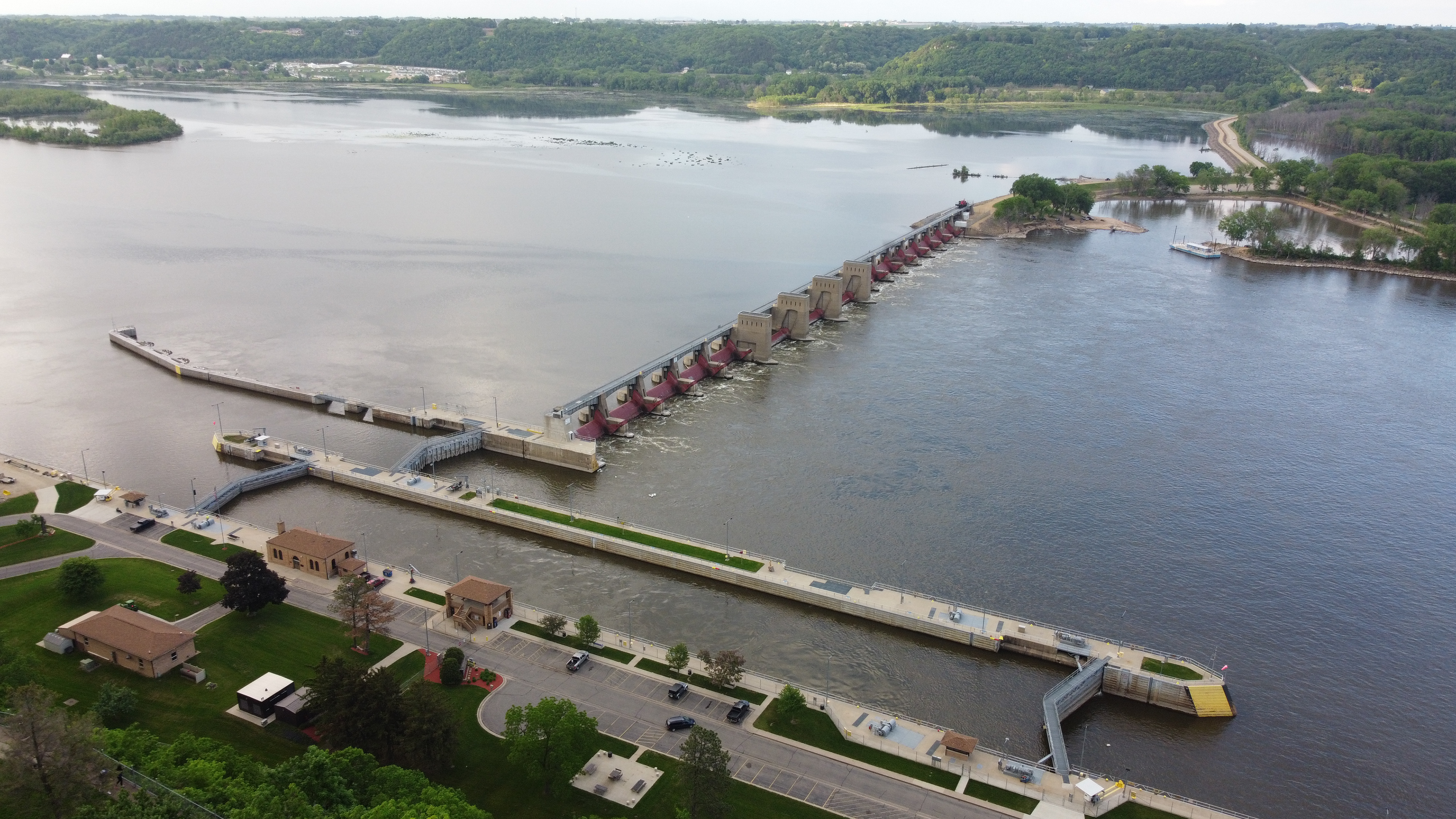 Lock and Dam #11 Dubuque. © 2021 Hawkinson Aerial Photography, LLC