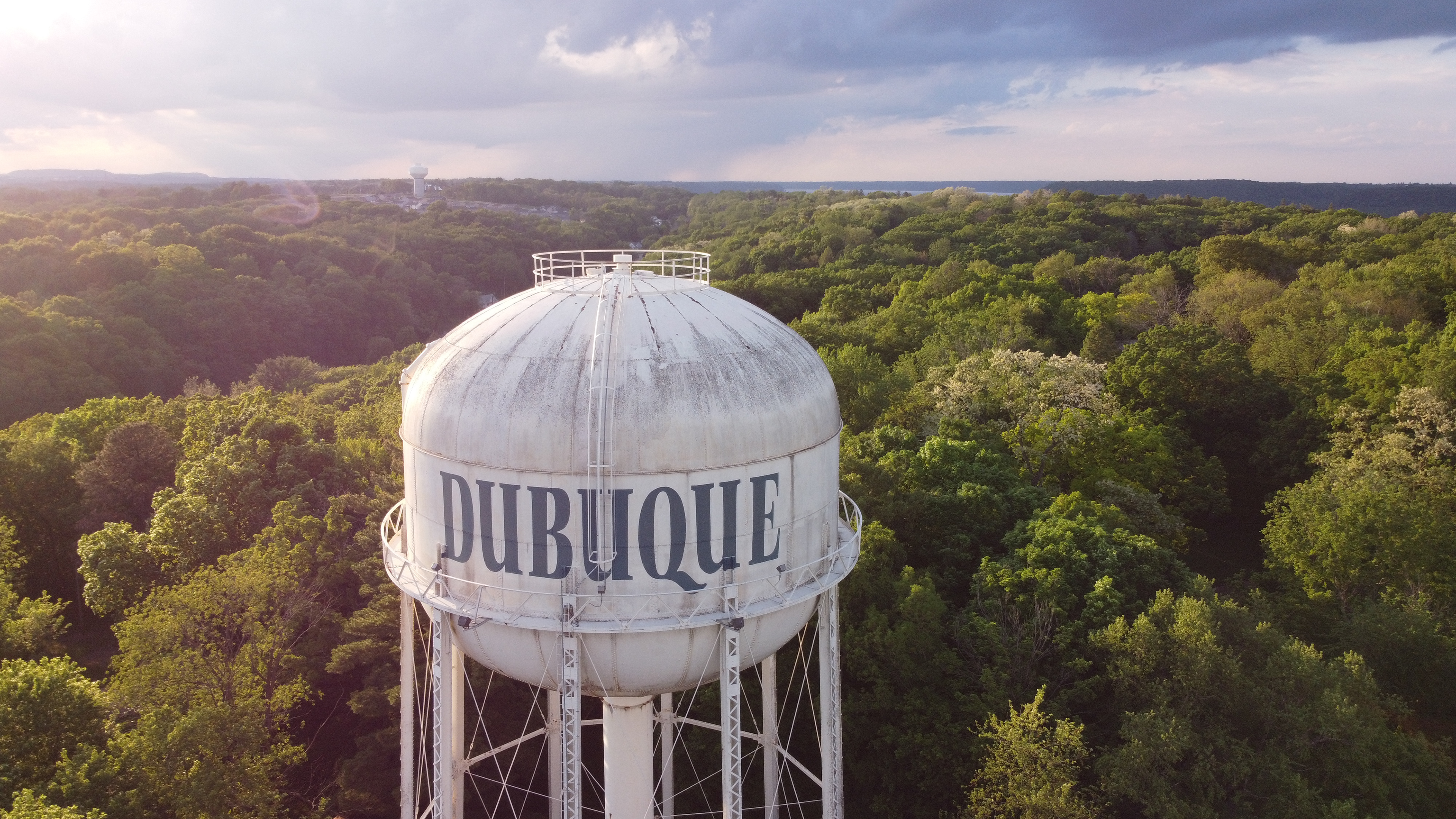 Old Dubuque Water tower. © 2021 Hawkinson Aerial Photography, LLC