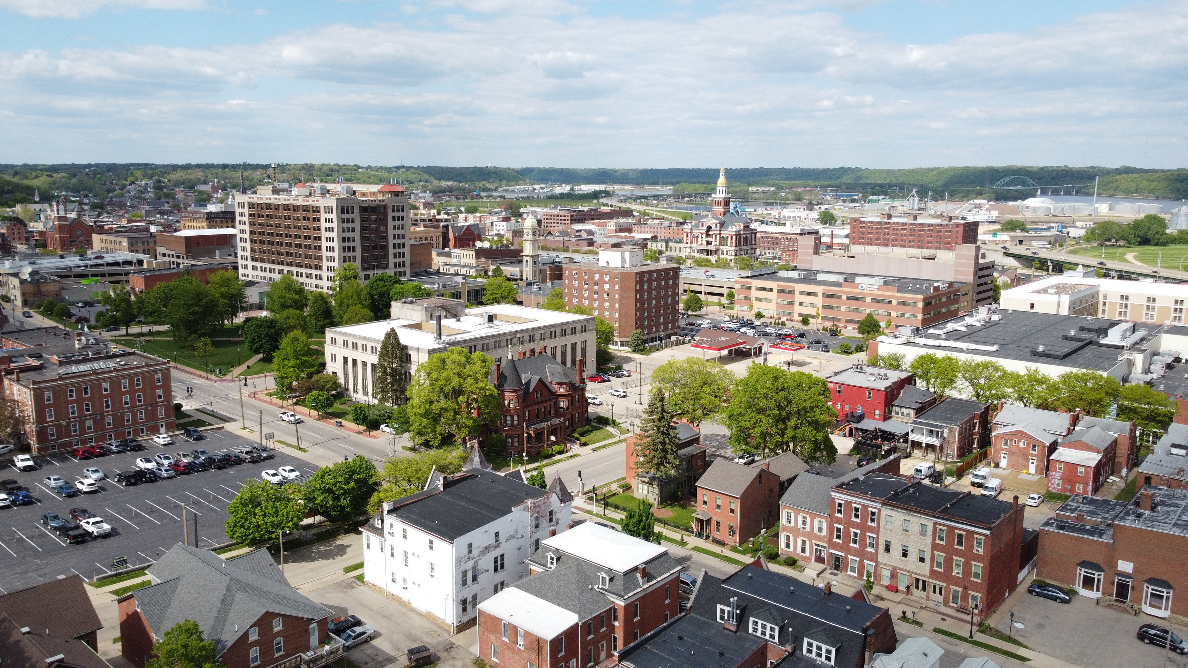 Downtown Dubuque. © 2021 Hawkinson Aerial Photography, LLC