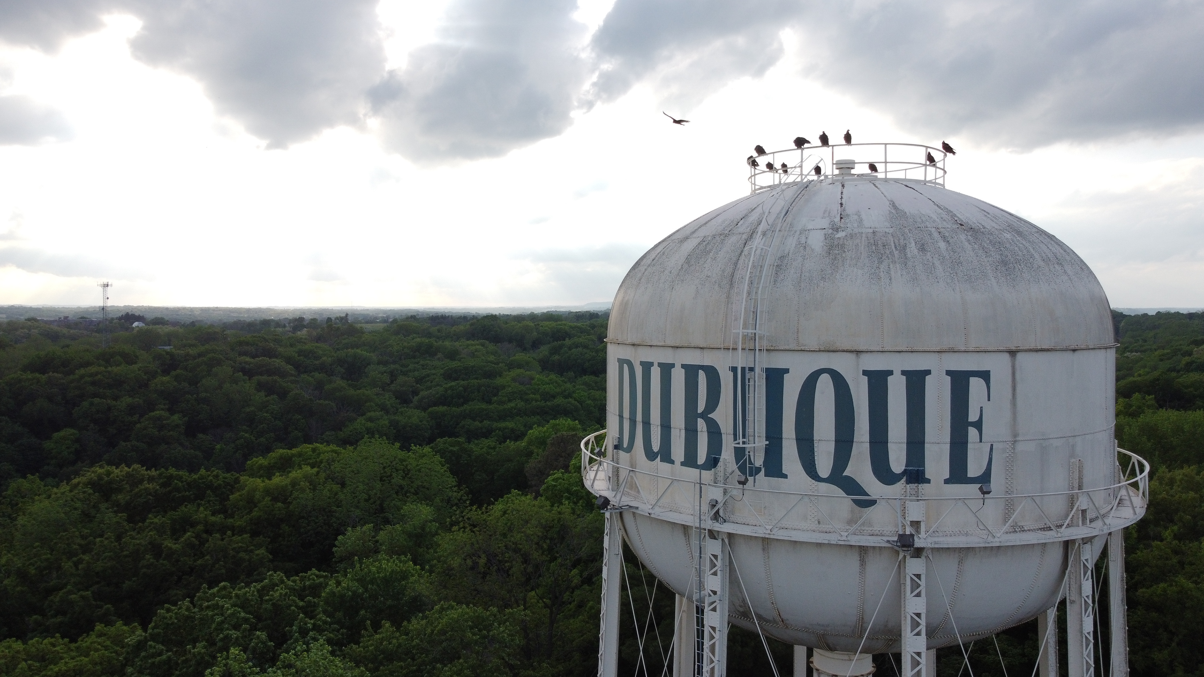 Old Dubuque Water tower. © 2021 Hawkinson Aerial Photography, LLC