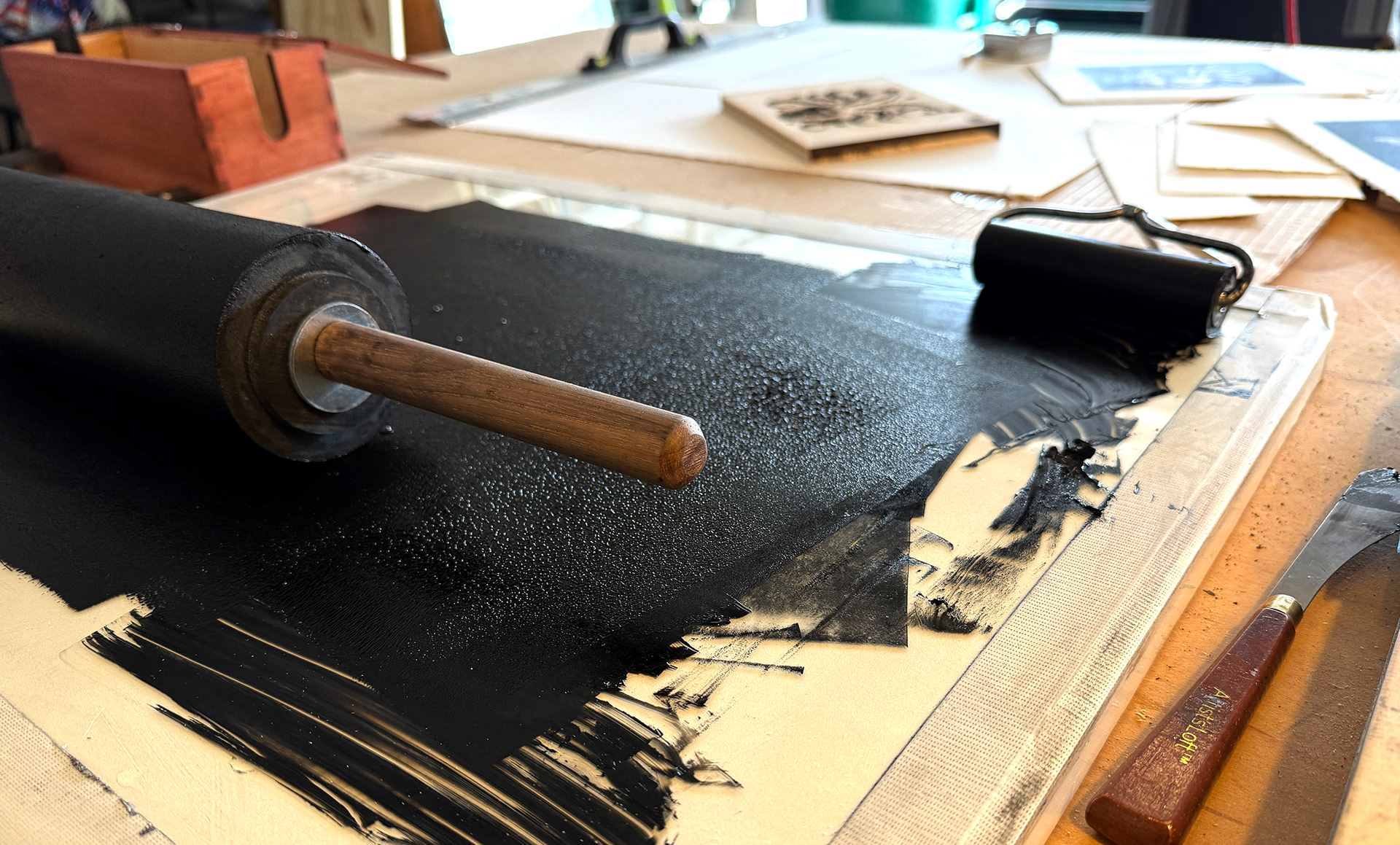 Preparing ink to print The Crows