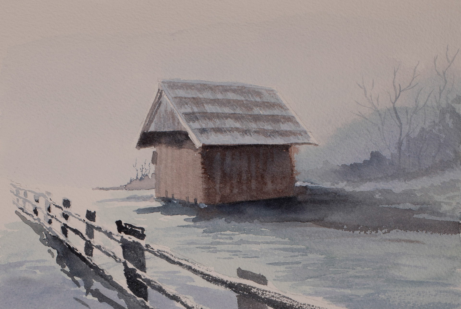 Winter landscape 26x18 cm