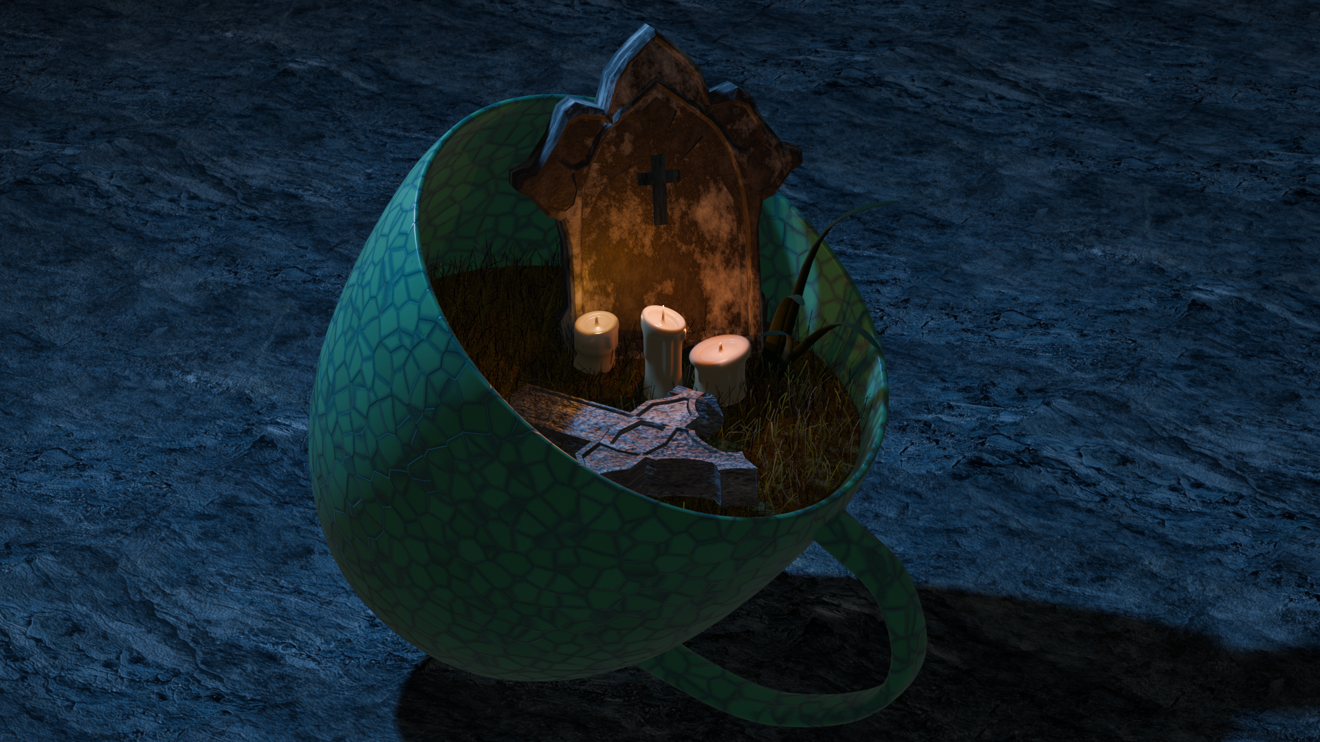 Teacup Cemetery (2023) Blender