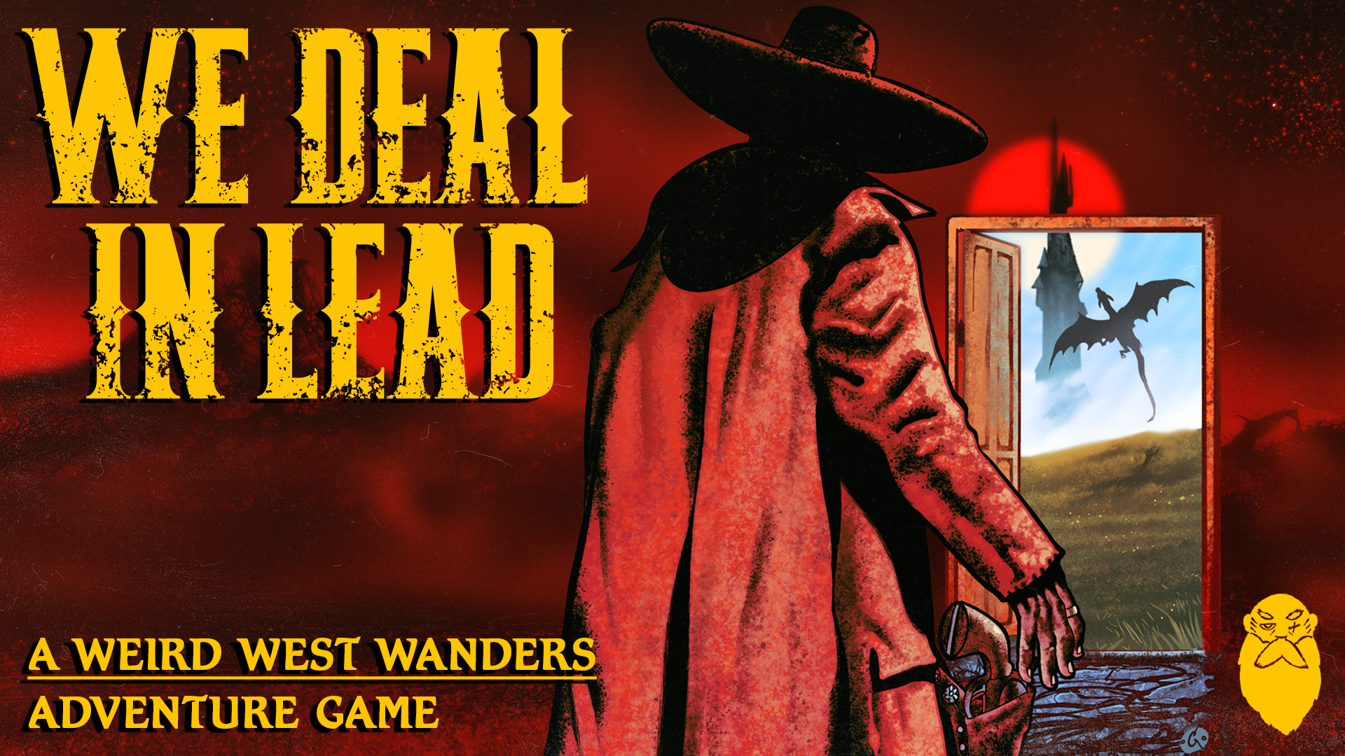 Logo design for the "We Deal in Lead" TTRPG by By Odin's Beard RPG. Cover art by Goran Gligović.