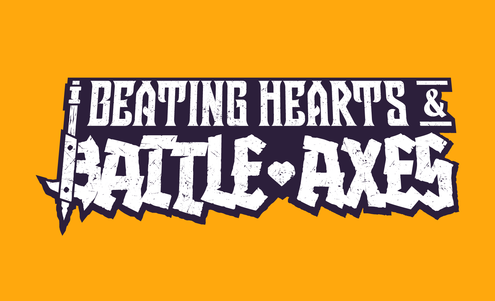 Logotype for the "Beating Hearts & Battle-Axes" romance anthology by Brackenbury Books