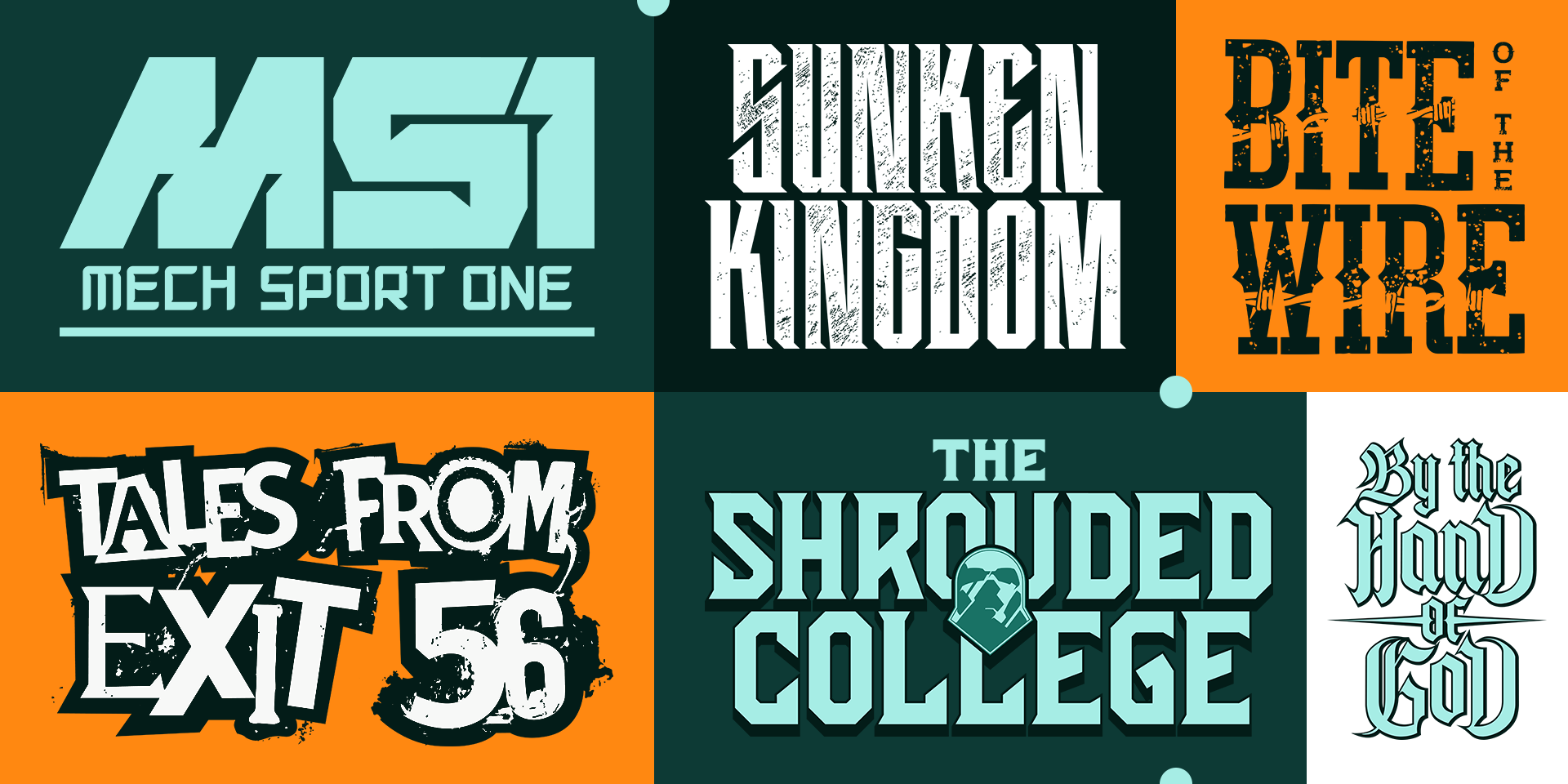 MECH SPORT ONE | Andrew Maxwell ● SUNKEN KINGDOM | Dan Tappan ● BITE OF THE WIRE | Erik Warfield ● TALES FROM EXIT 56 | AJ Malacarne ● THE SHROUDED COLLEGE | Will Sliney ● BY THE HAND OF GOD | Brian Wickman