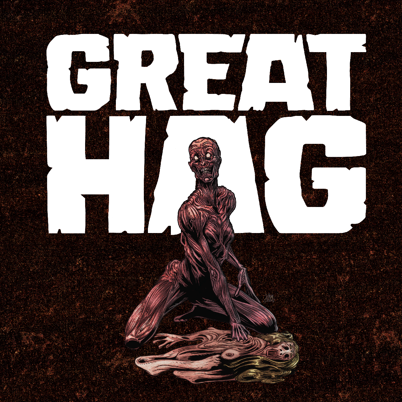 Album cover for the Great Hag band. Art by Johan Åberg.