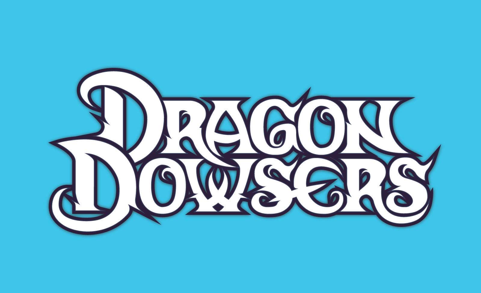 Logotype for the "Dragon Dowsers" TTRPG published by Hatchling Games