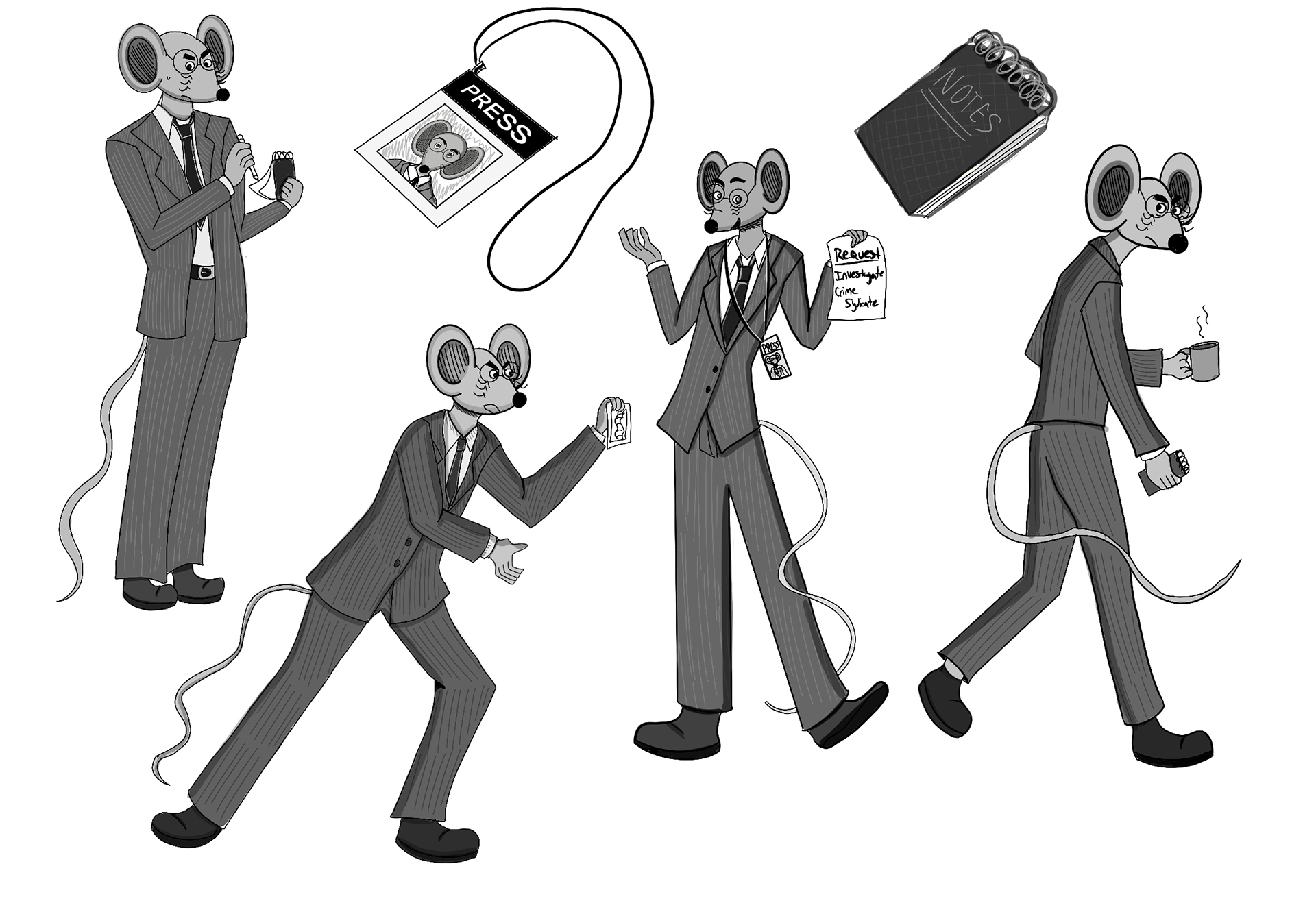 Mouse Reporter I Pose Sheet