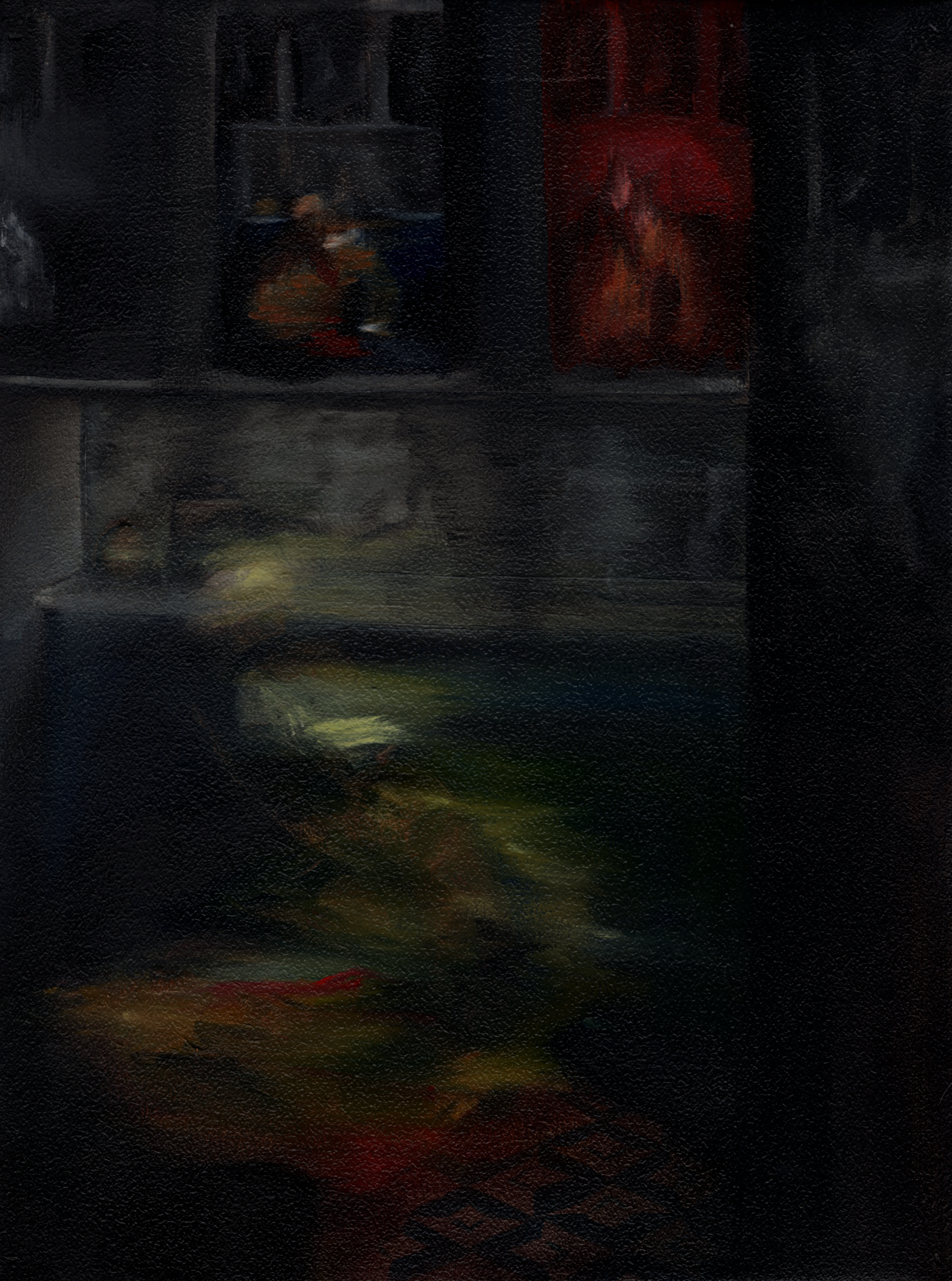 with enemy 3. 2022. oil on panel. 9w x 12h in.