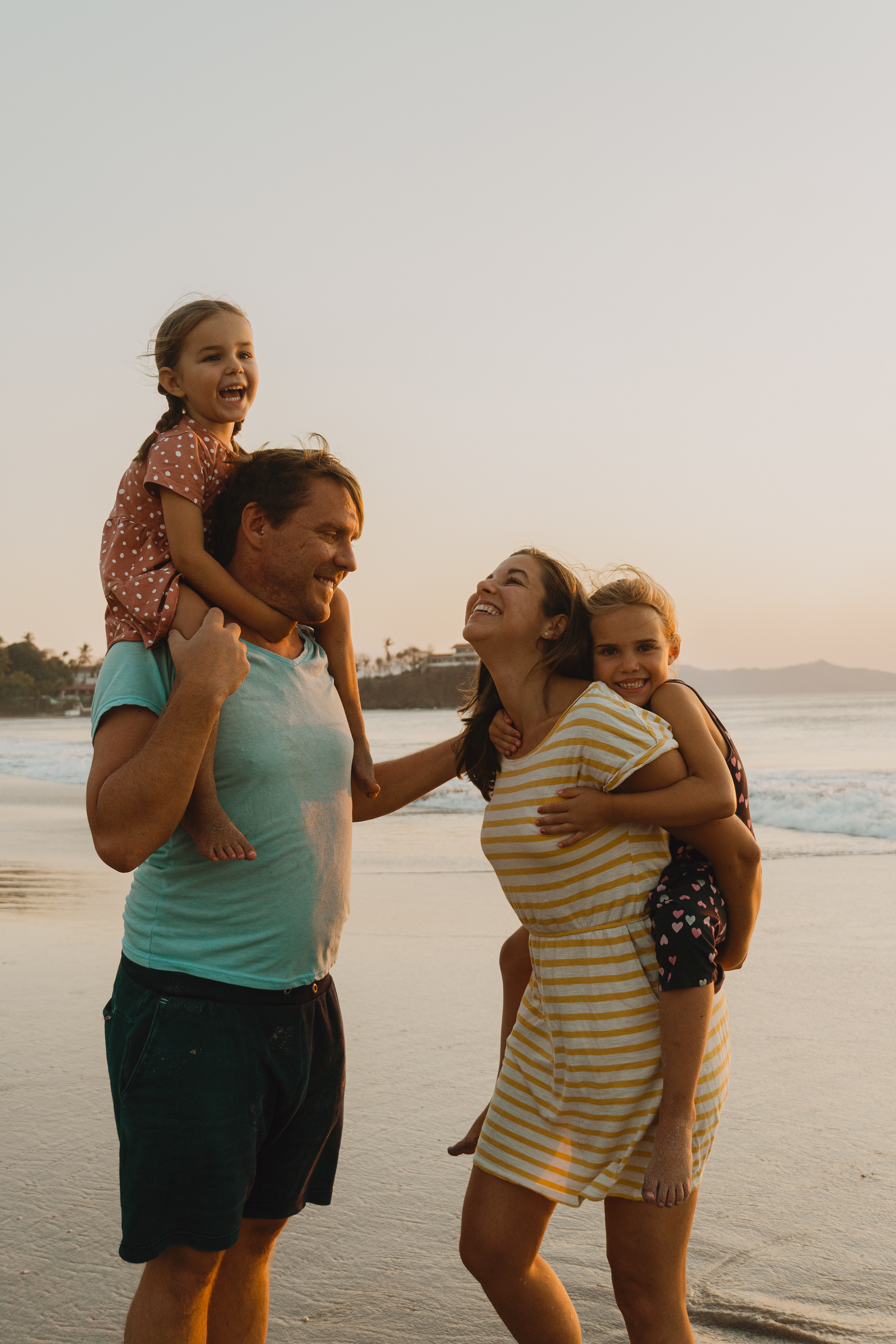 Costa Rica sunset family