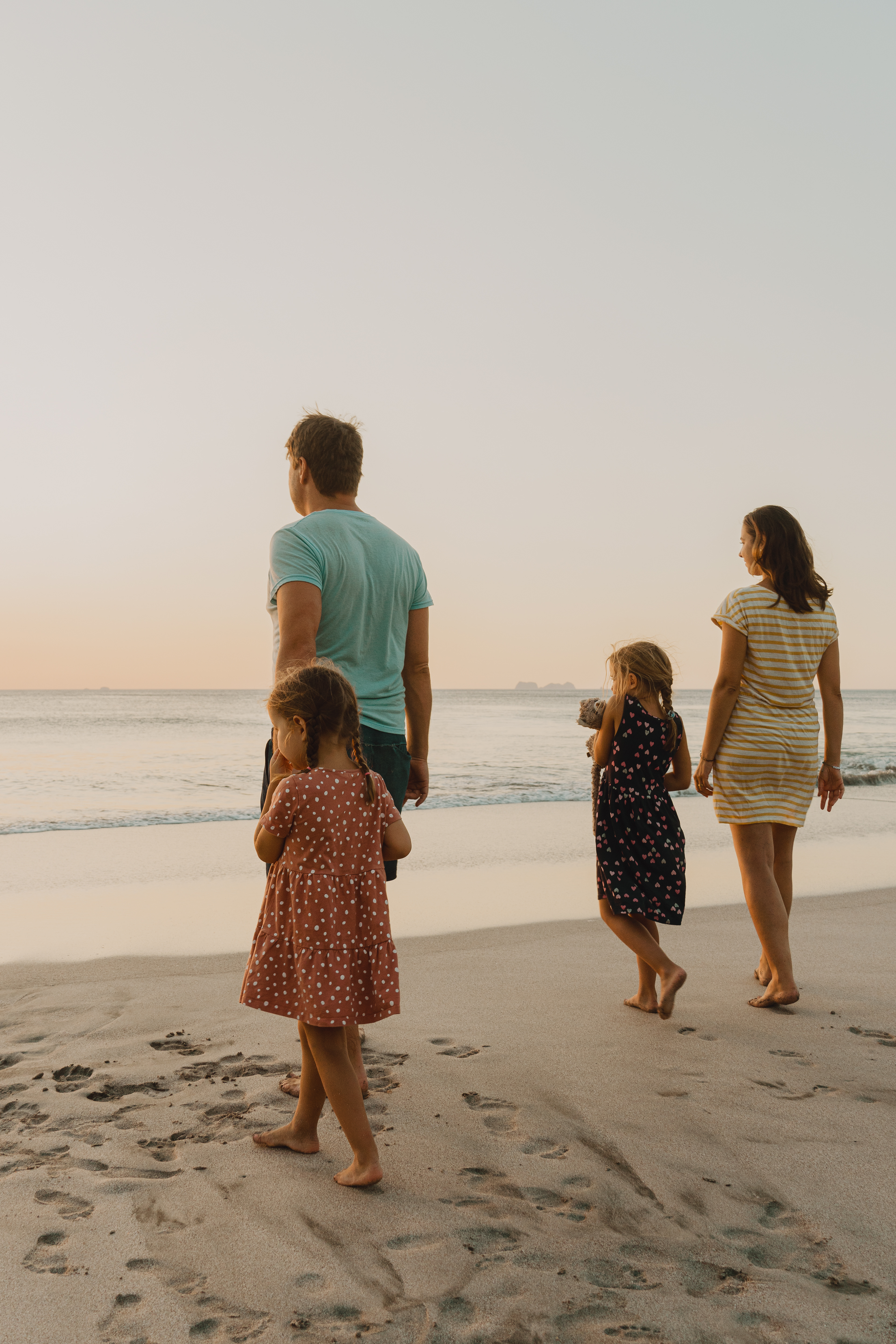 Costa Rica sunset family