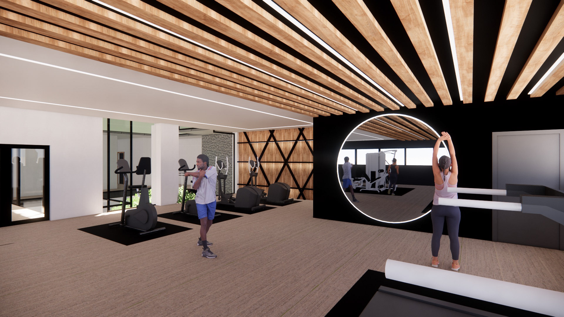 Second Floor Gym: Looking into Atrium