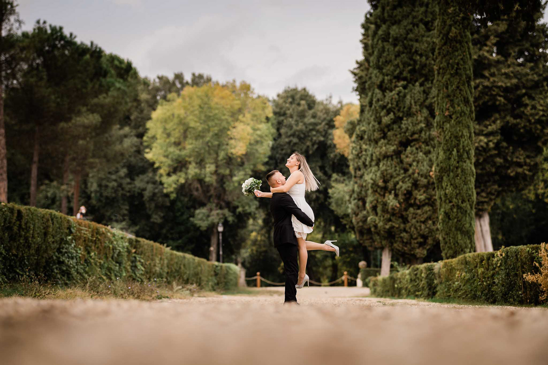 Servizio Fotografico pre Matrimonio Coppia Villa Borghese Roma
